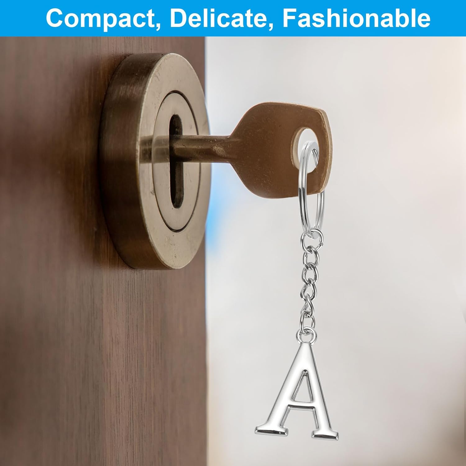 Initial Letter Key Chain, a Chain Pendant Ring J - - Image 6