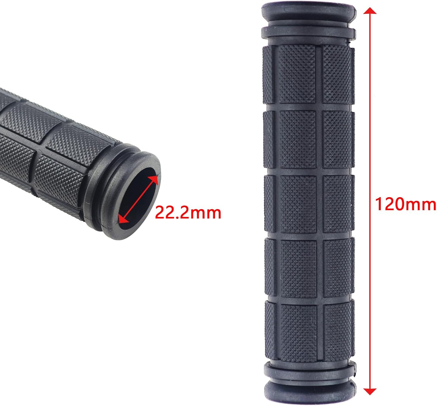 2 Pairs Bicycle Handle Bar Grips Mushroom for BMX/Road Mountain Bikes Black - Image 2