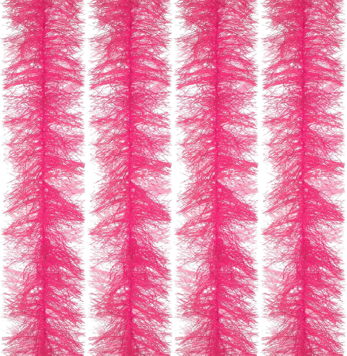 5Ft Feather Boa, 4 Pcs Artificial Fluffy Boas Party Decorations for DIY Crafts, Wedding Costume, Christmas, Concert, Halloween, Home Decor, Pink - Image 1