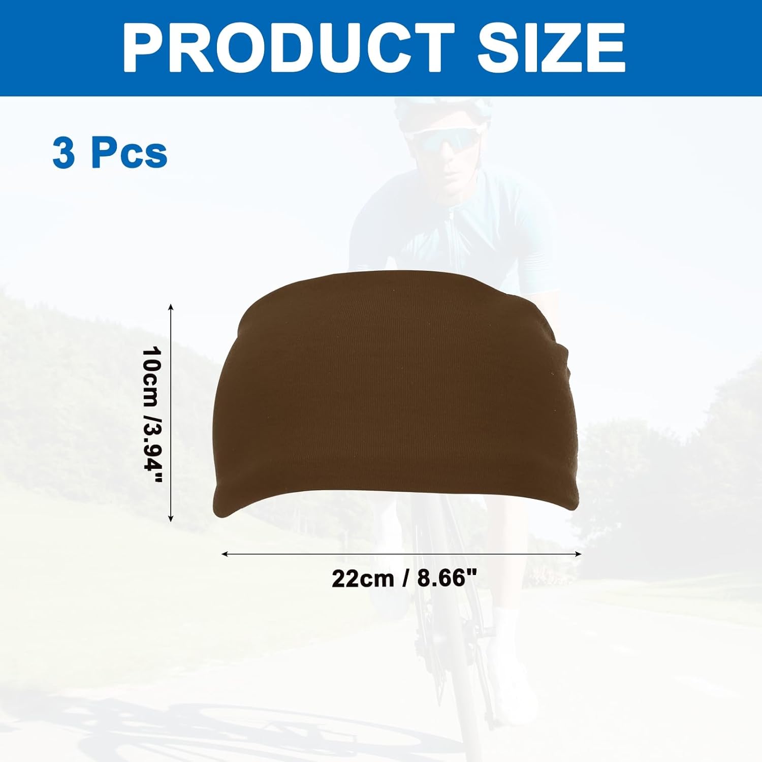 Sport Headbands for Men, Running Sweat Bands Absorbing Head Band Brown - - Image 2
