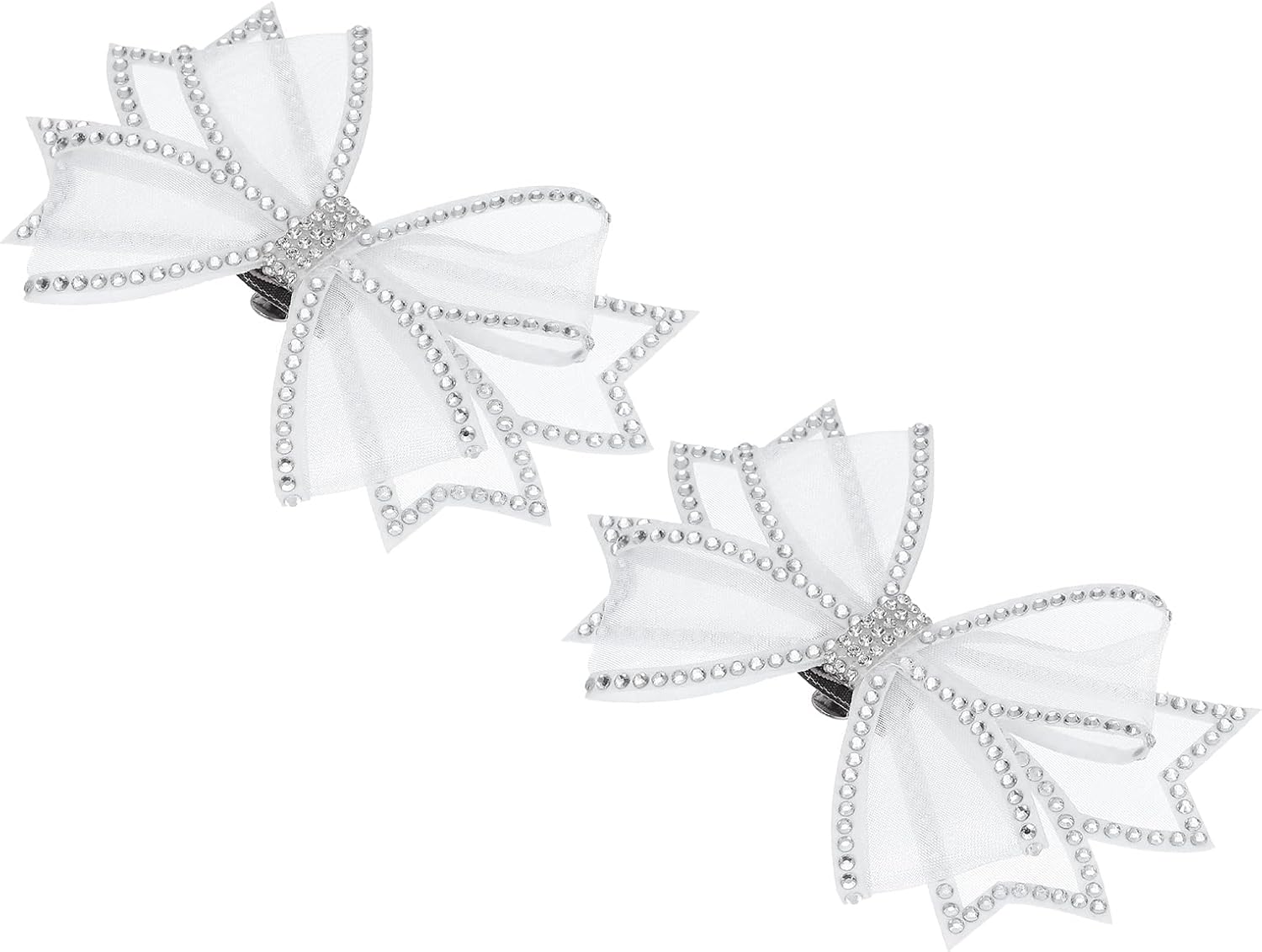 Rhinestone Shoe Clips, 1 Pair Detachable Classic Fashion Sparkling Bow Heels Accessories Decoration for Wedding Bridal Party Daily Wearing White - - Image 1