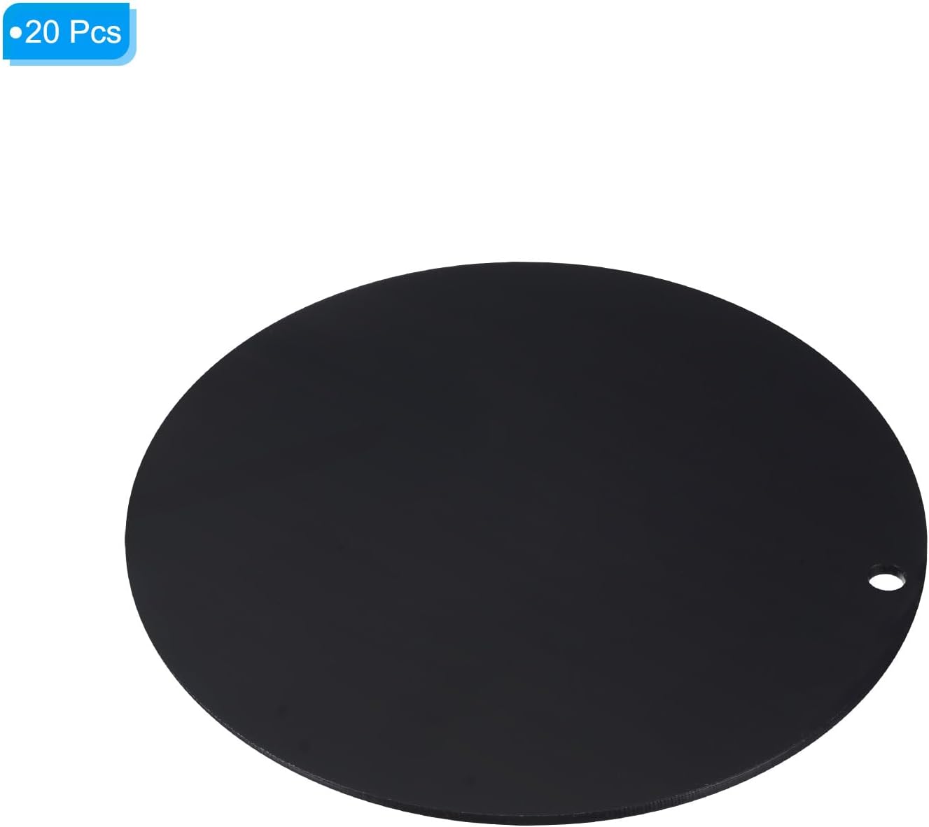 Acrylic Circle Blanks 4 Inch, 20 Pack Round Clear Disc Ornaments with Hole for DIY Keychain Project Crafting, Black Inch - Image 3