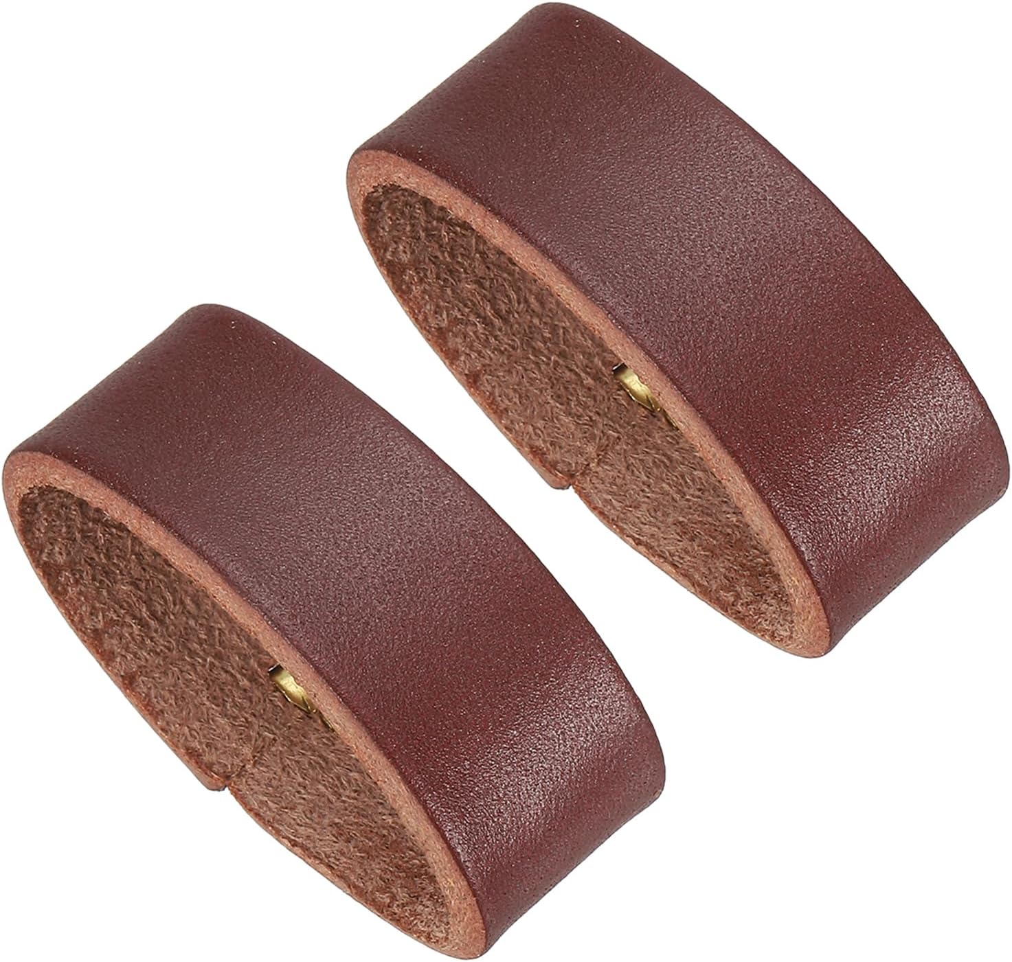Leather Loop Keeper, Loops Belt Keeper Retainer Straps Replacement, Reddish Brown 1.5