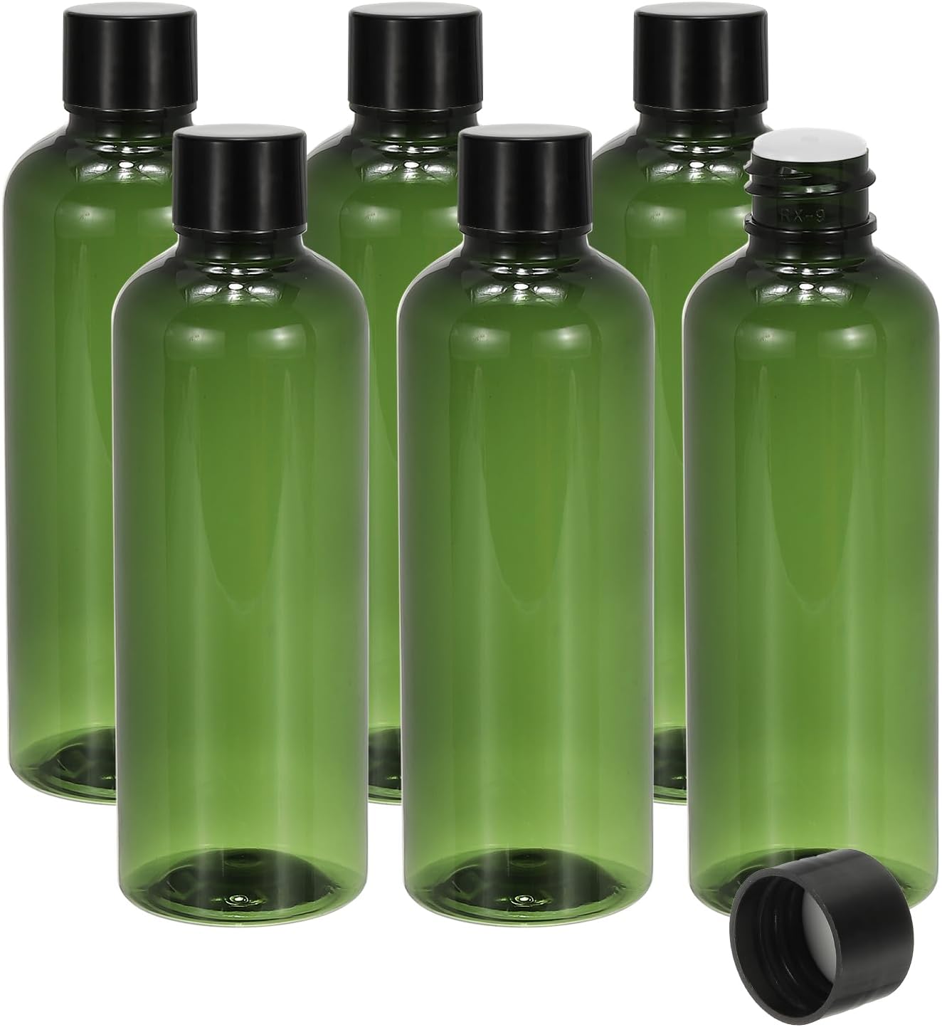 Travel Bottles with Screw Cap, 6 Pcs 3.4Oz(100ml) Leak Proof Refillable Empty Dispenser Container Squeeze Bottle PP Lid for Shampoo Toiletries Lotion Cream, Green - - Image 1