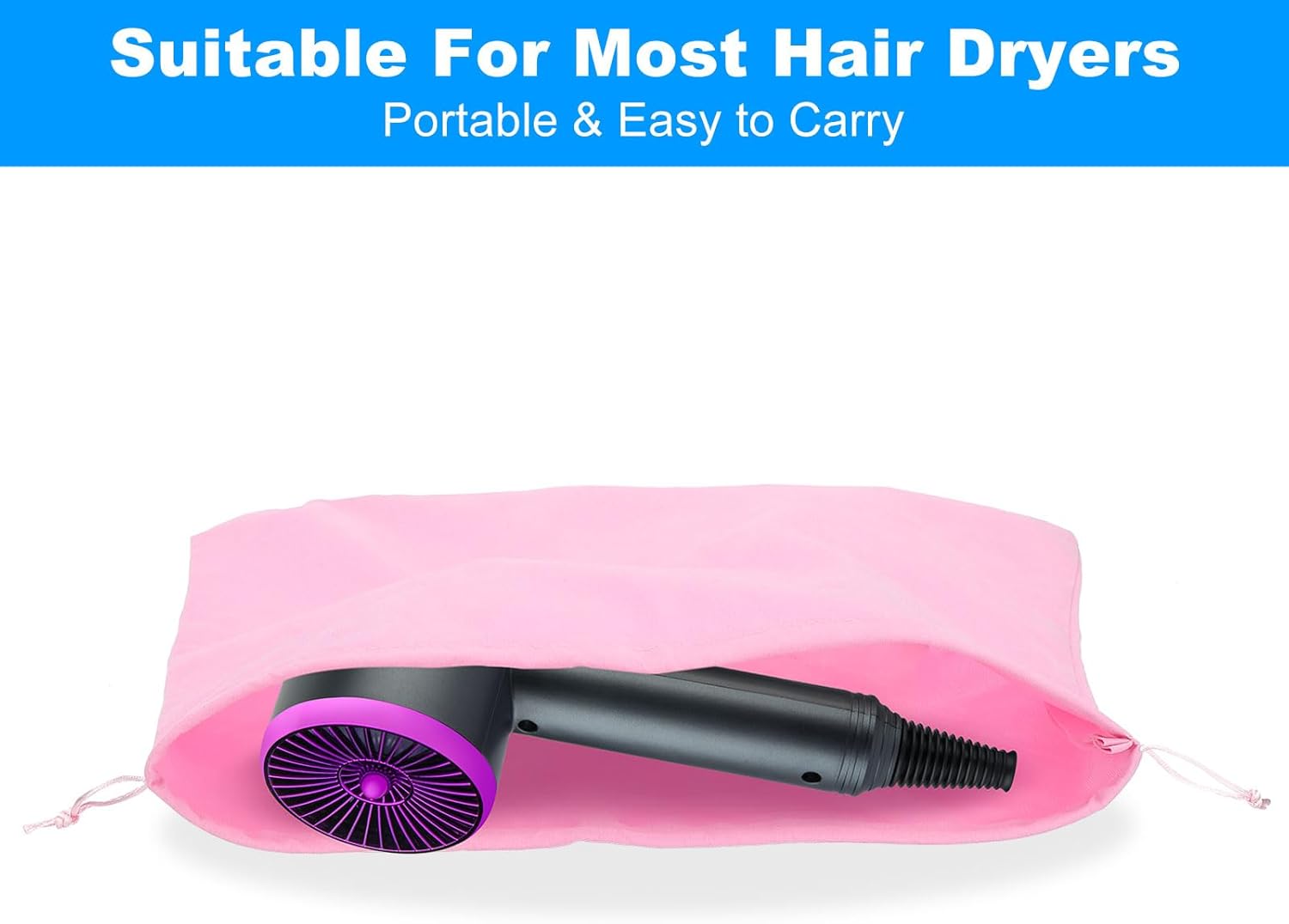 Large Velvet Bags With Drawstrings, 3 Pack 14 x Inch Hair Dryer Bag Treat Dust Hotel Storage for Travel Luggage Packing, Deep Blue - - Image 4