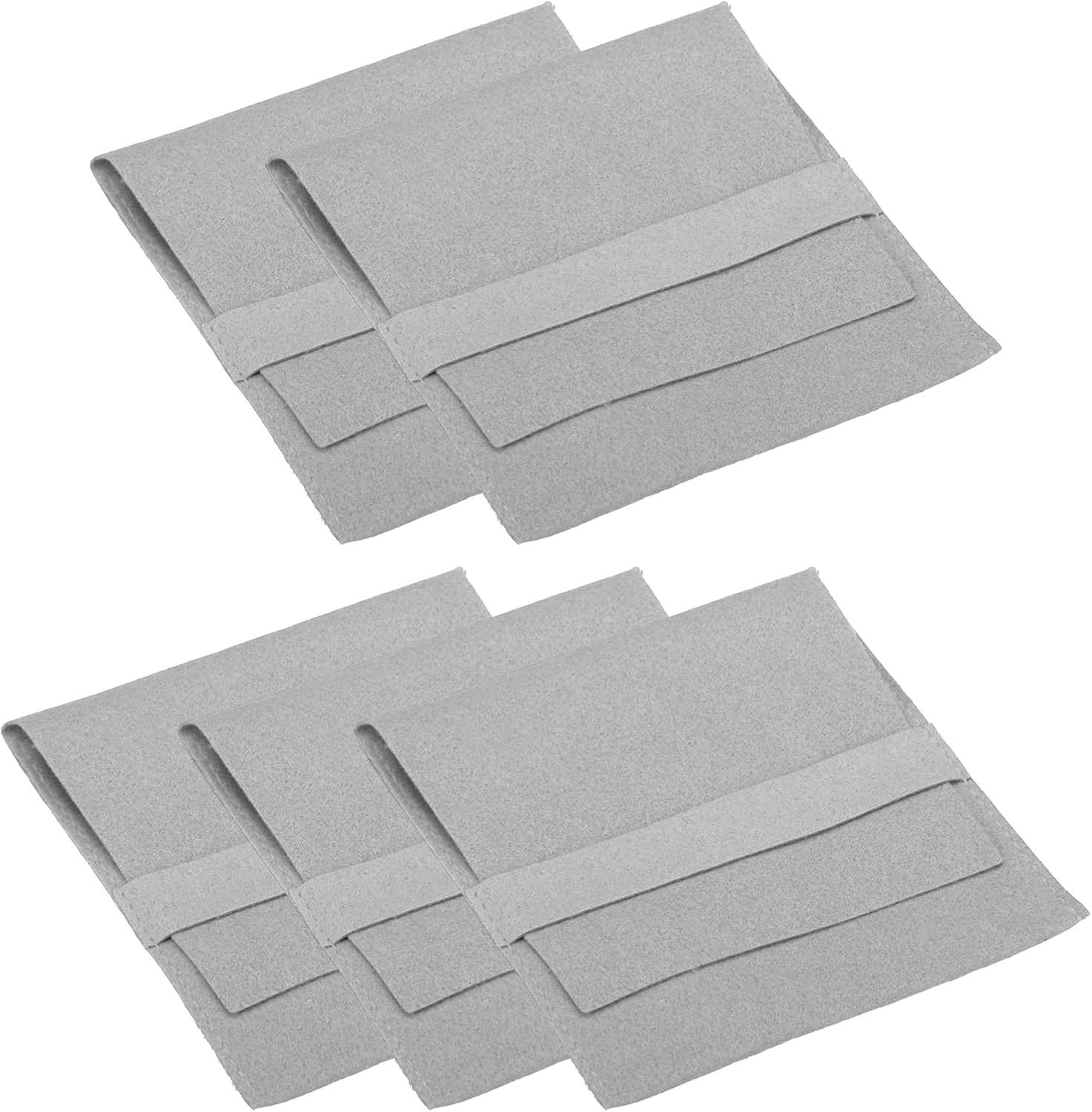 10x10cm Jewelry Pouches with Band, 5 Pack Microfiber Portable Soft Storage for Necklace Bracelet Earring Watch Rings Brooch, Light Grey - Image 1