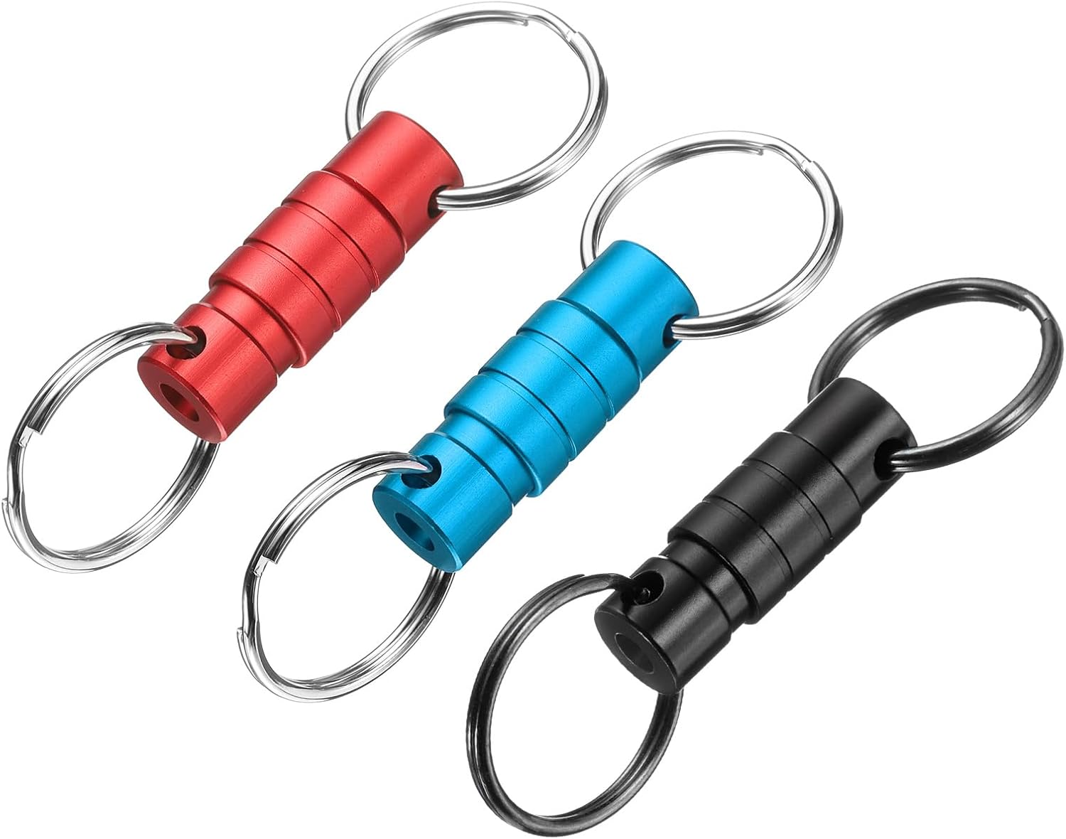Quick Release Keychain, Detachable Pull Apart Key Rings Clip Spring Split Snap Separate Keychains Lock Holder Wine Red Blue - - Image 1