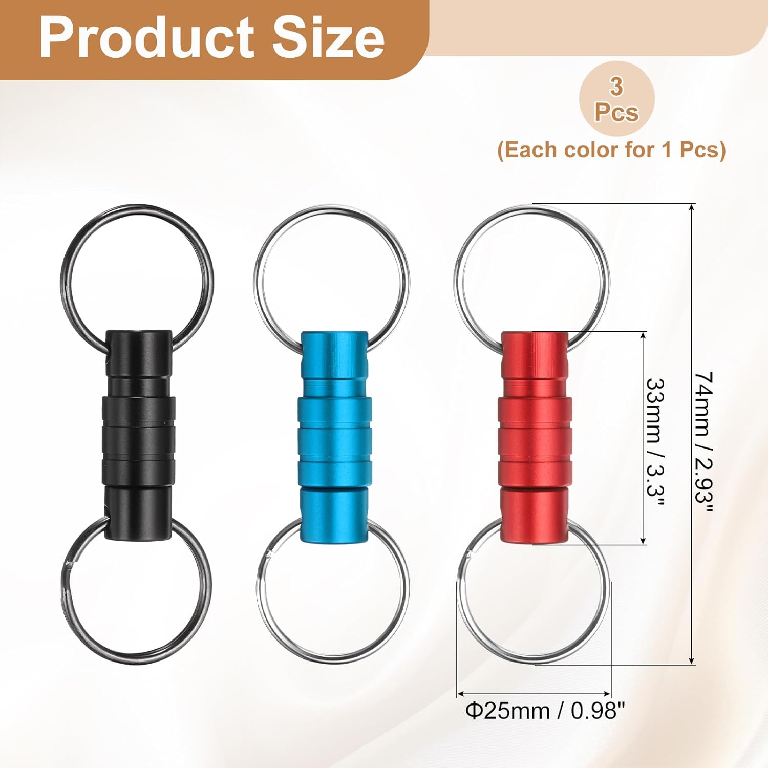 Quick Release Keychain, Detachable Pull Apart Key Rings Clip Spring Split Snap Separate Keychains Lock Holder Wine Red Blue - - Image 2
