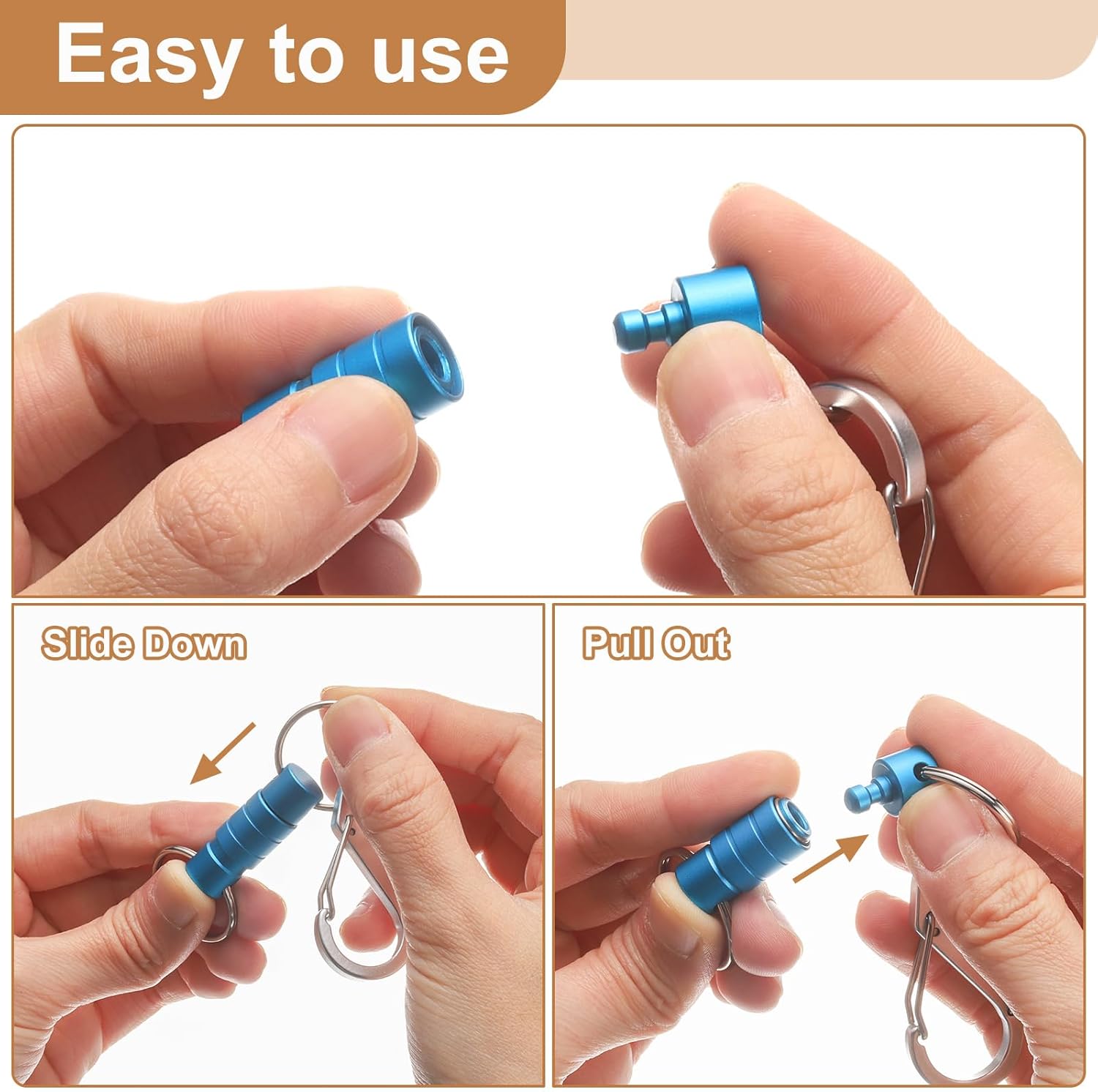 Quick Release Keychain, Detachable Pull Apart Key Rings Clip Spring Split Snap Separate Keychains Lock Holder Wine Red Blue - - Image 4