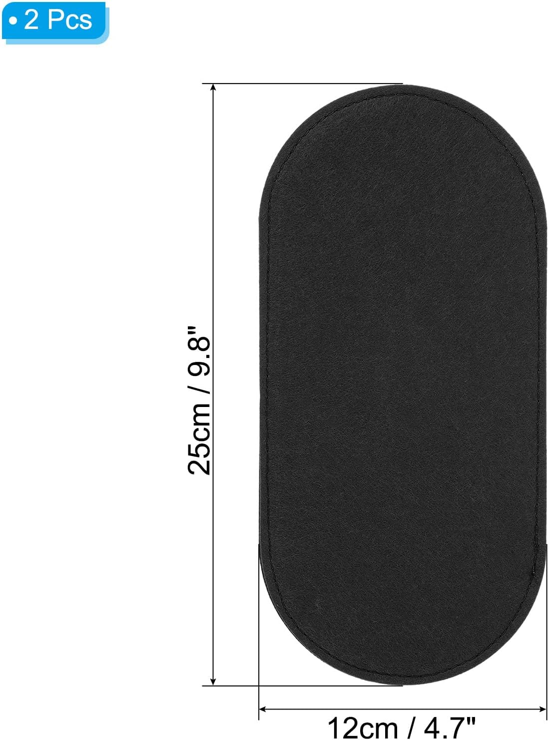 Felt Base Shaper 10x5 Inch, 2 Pcs Bag Bottom Pad Purse Liner Board Insert Oval for Handbags Tote Crossbody Backpack, Black Inch - Image 2