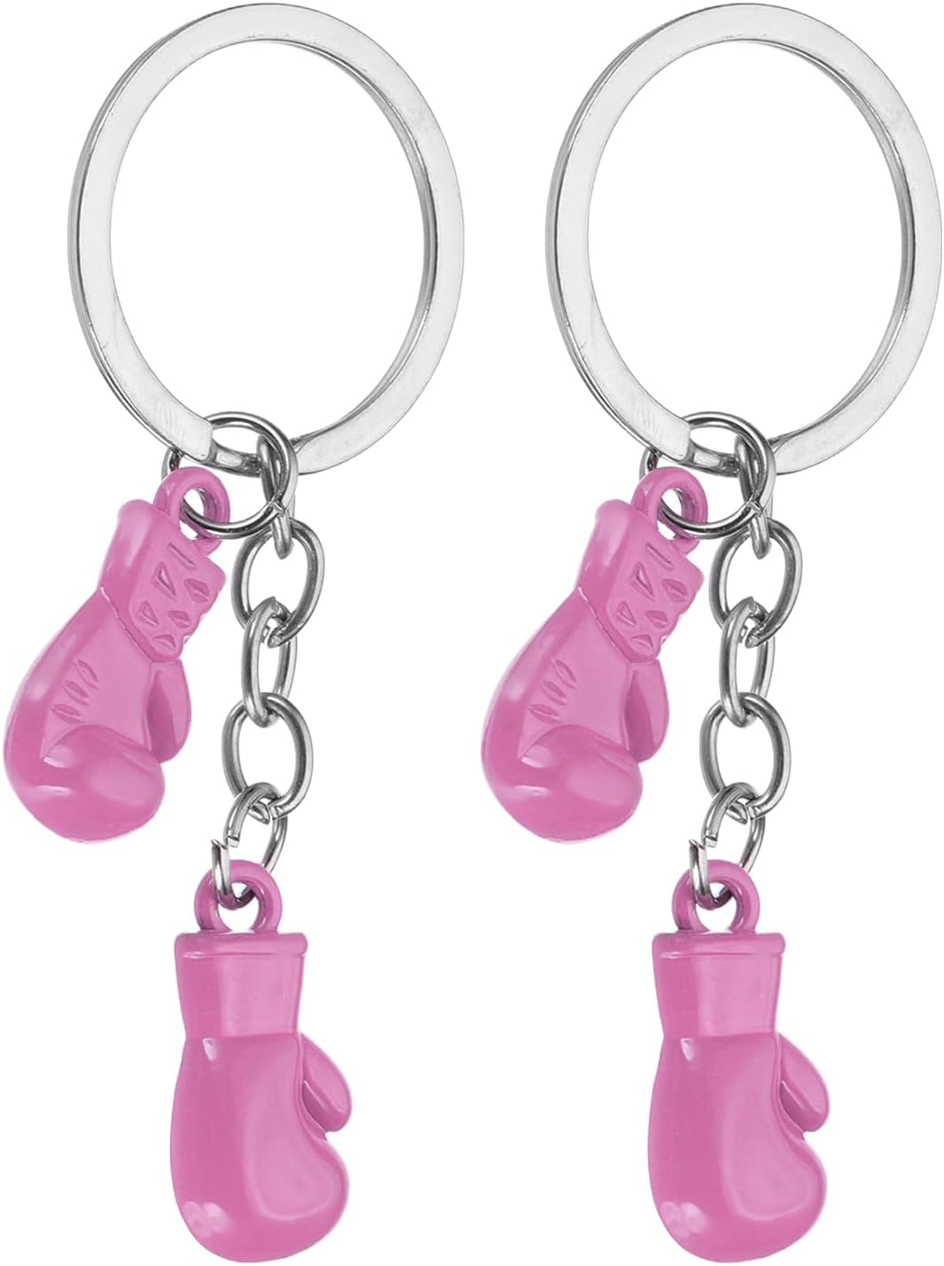 Boxing Keychain, Mini Cute Gloves Key Chain Sport Pendant Rings Bag Backpack Decor Pink - - Image 1