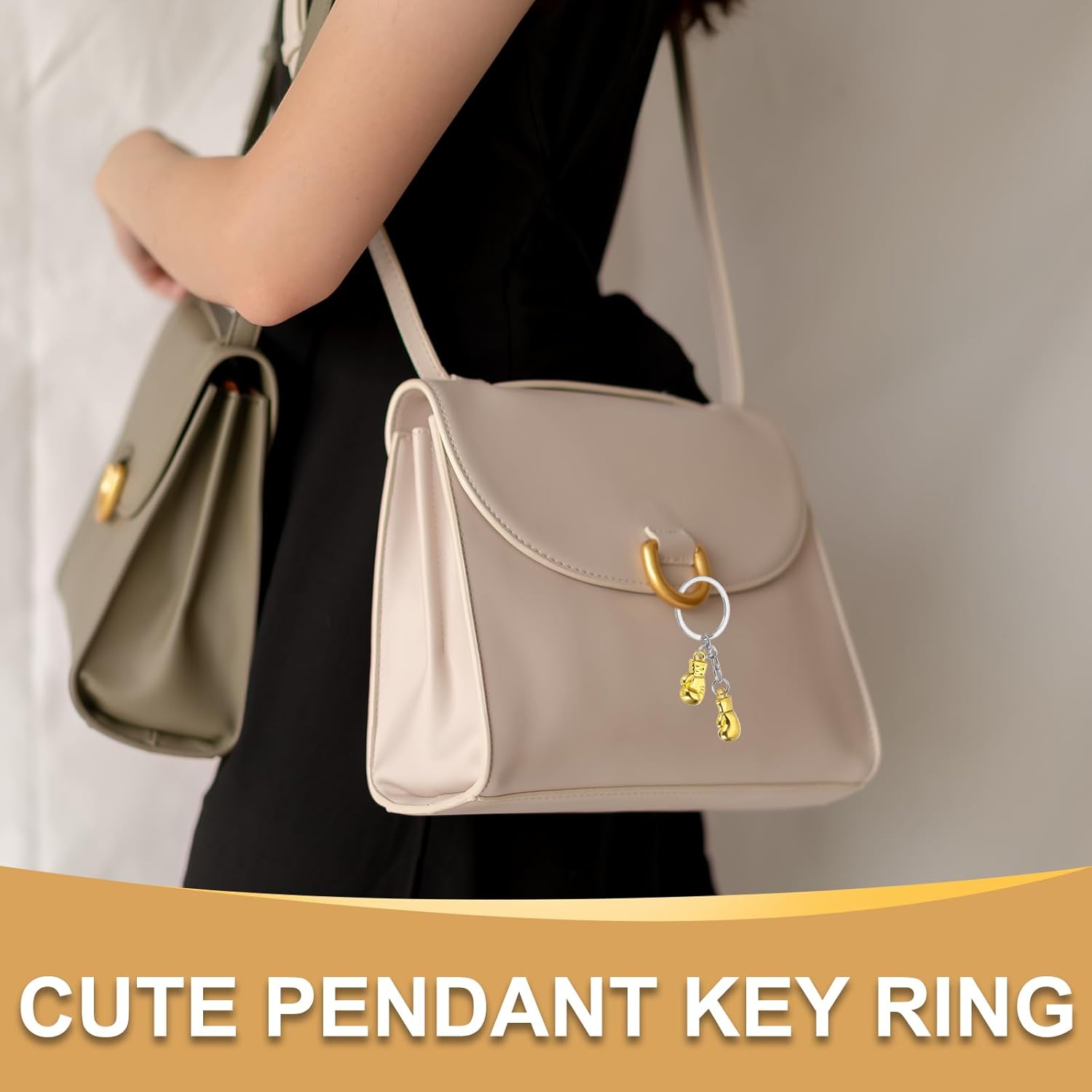 Boxing Keychain, Mini Cute Gloves Key Chain Sport Pendant Rings Bag Backpack Decor Pink - - Image 4