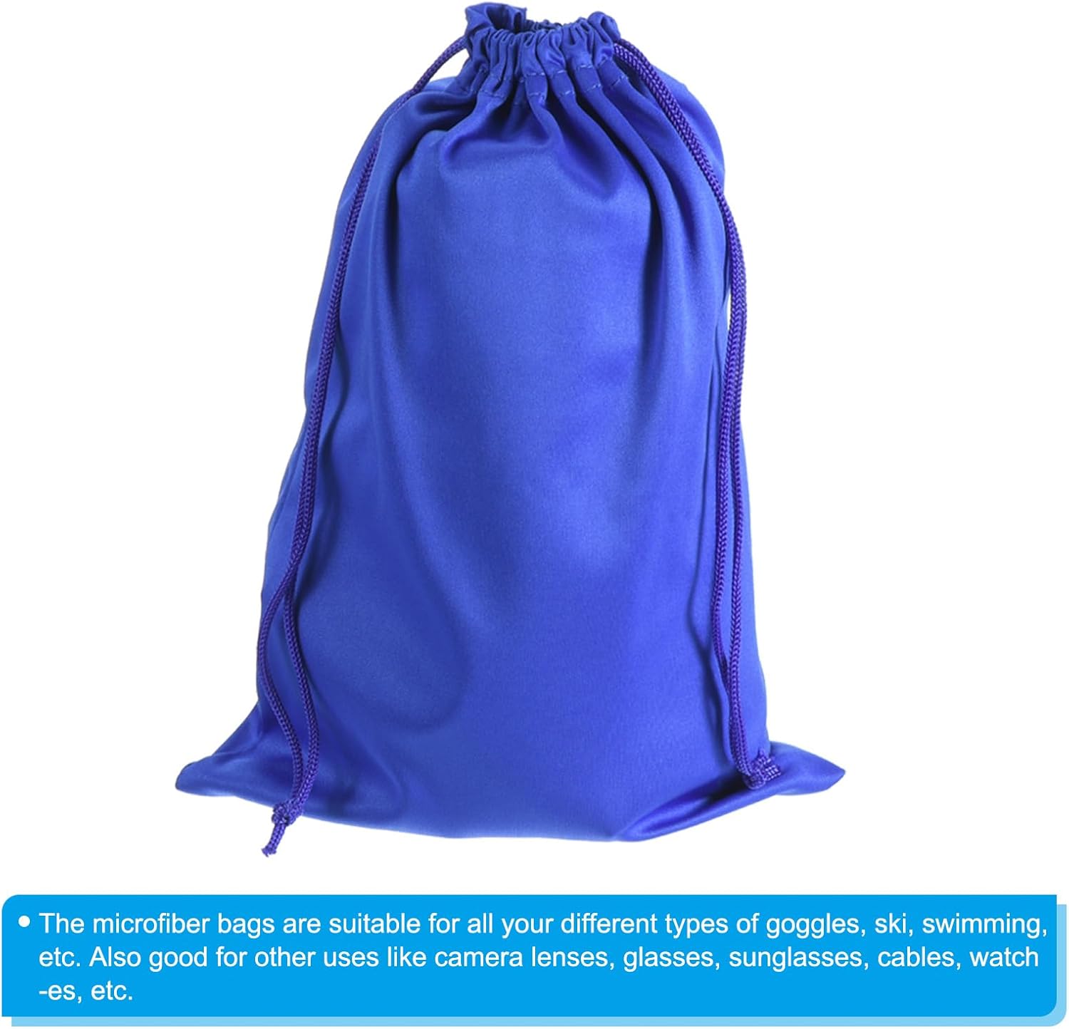 Ski Goggle Bag, Microfiber Snow Goggles Case Cover Soft Storage Sleeve Drawstring Pouch Blue - - Image 4