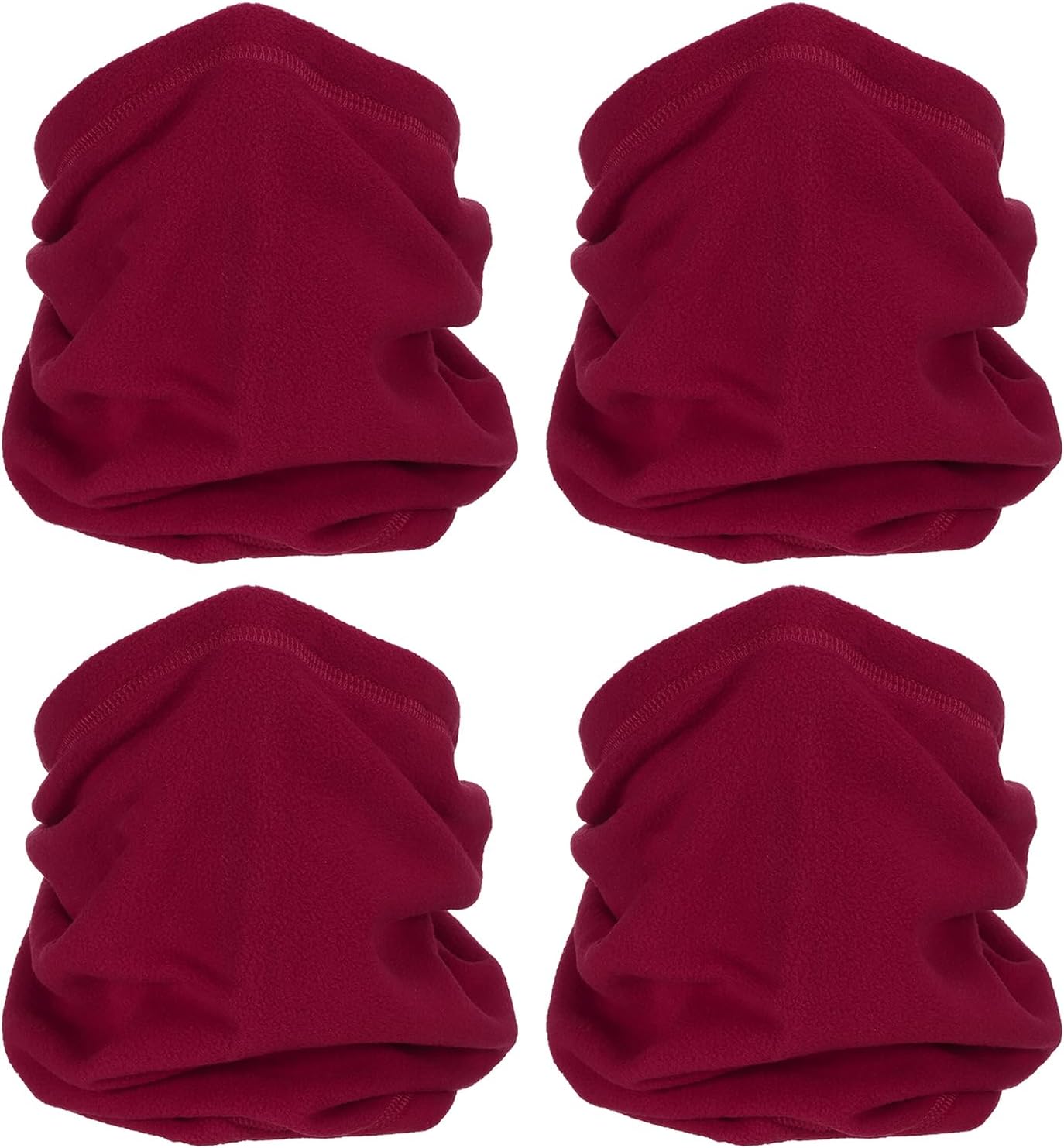 Winter Neck Warmer, Drawstring Warm Face Scarf Covering Windproof Gaiter for Men Women Wine Red - - Image 1