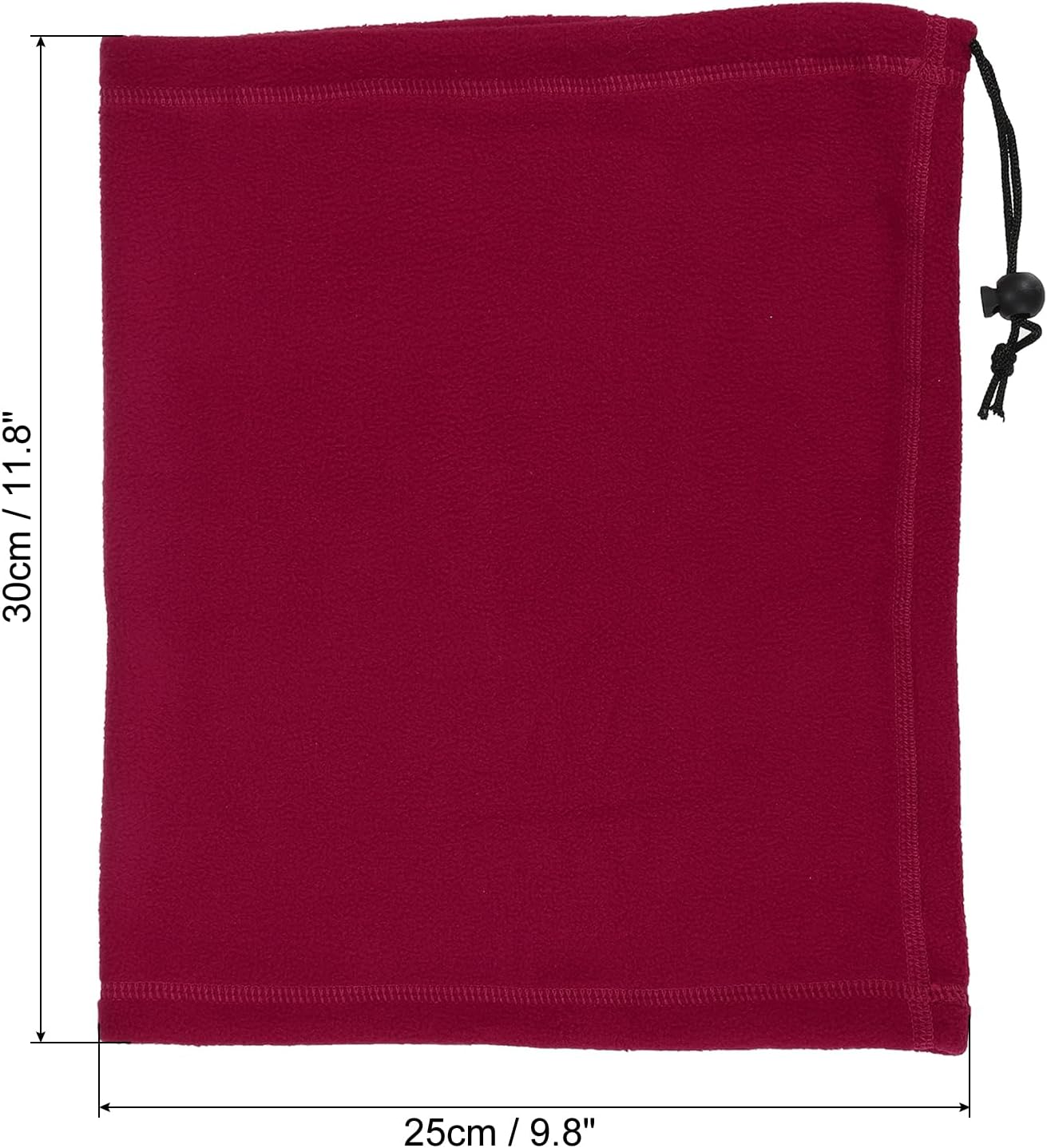 Winter Neck Warmer, Drawstring Warm Face Scarf Covering Windproof Gaiter for Men Women Wine Red - - Image 2