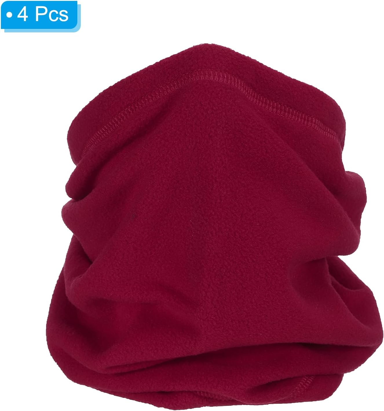 Winter Neck Warmer, Drawstring Warm Face Scarf Covering Windproof Gaiter for Men Women Wine Red - - Image 3