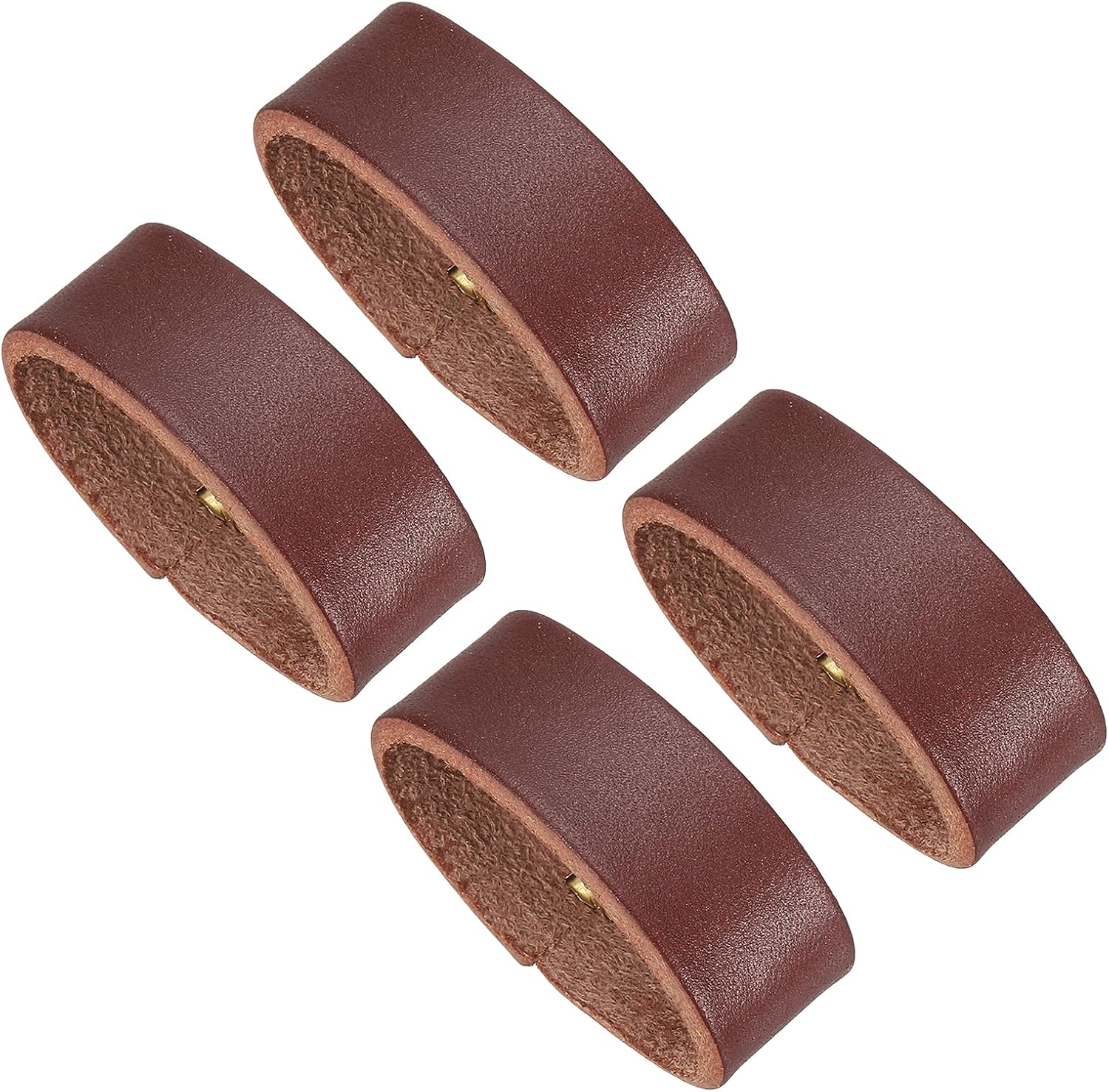 Leather Loop Keeper, Loops Belt Keeper Retainer Straps Replacement Reddish Brown 1.5