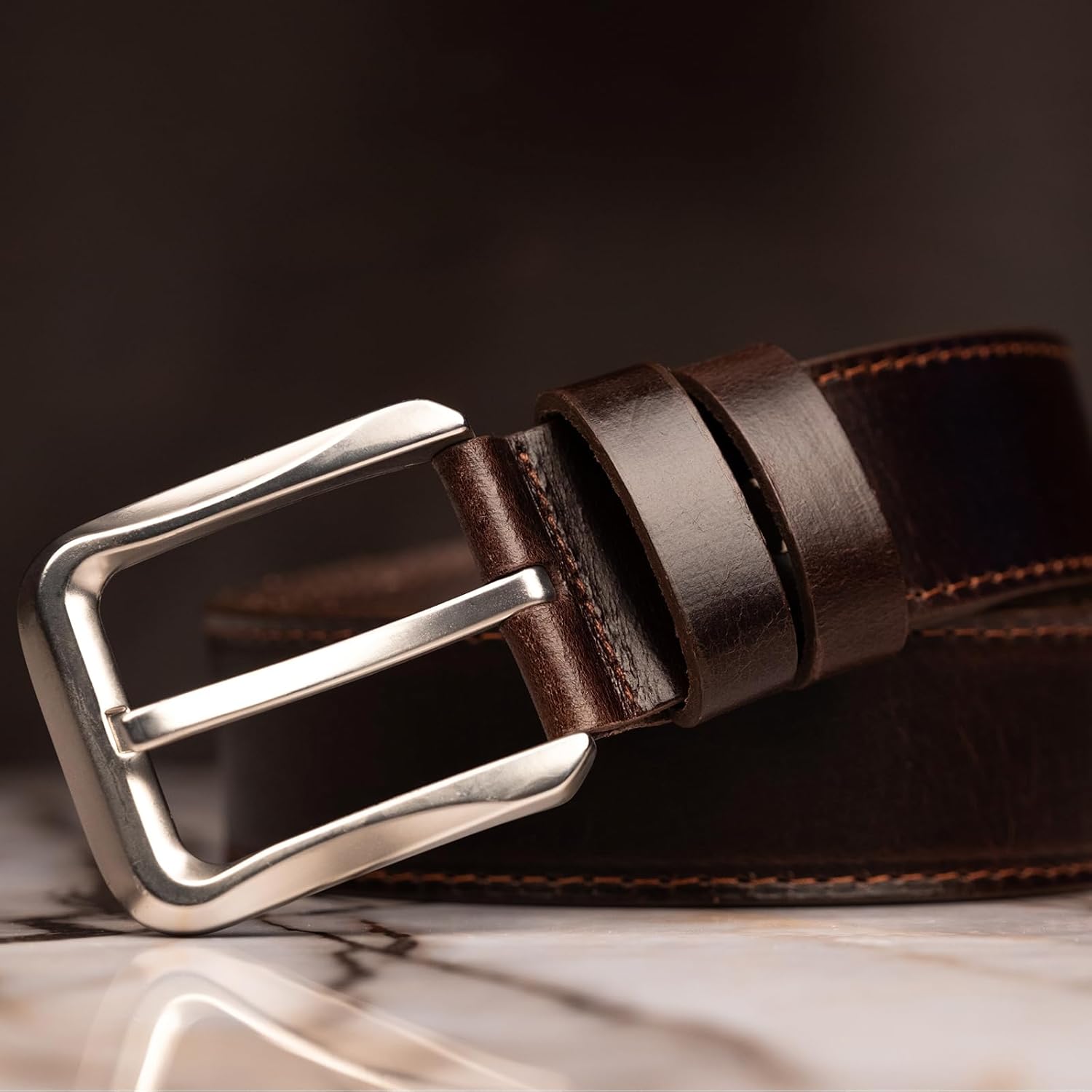 Leather Loop Keeper, Loops Belt Keeper Retainer Straps Replacement Reddish Brown 1.5