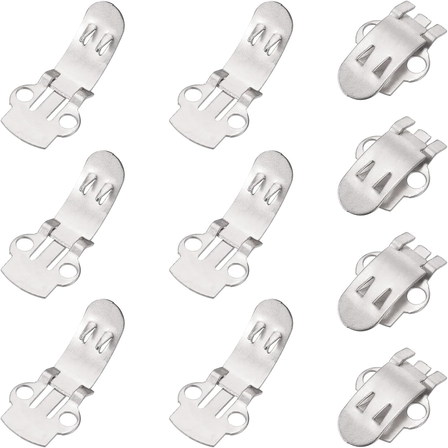 14mm x 30mm Shoe Clips, 10 Pcs Flat Blank Clips Supplies Embellishments for DIY Crafts Decoration Project Shoes Silver - - Image 1