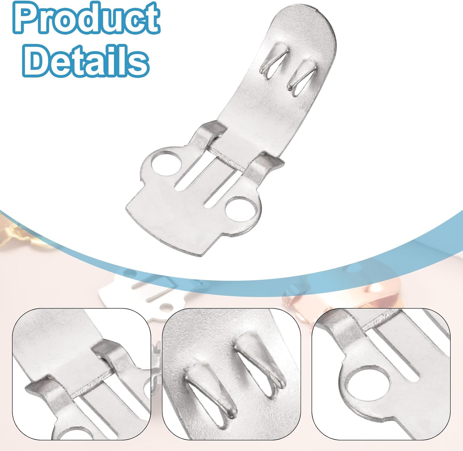 14mm x 30mm Shoe Clips, 10 Pcs Flat Blank Clips Supplies Embellishments for DIY Crafts Decoration Project Shoes Silver - - Image 3