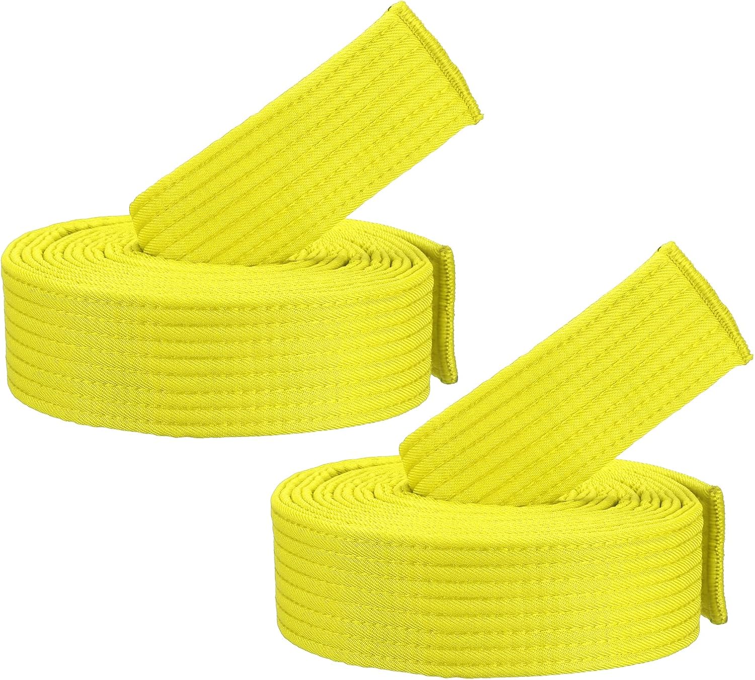 Taekwondo Colored Ranking Belts, Polyester Martial Arts Judo Karate Belt for Coach Teaching Practice Yellow 1.6IN x 7.2FT - Image 1
