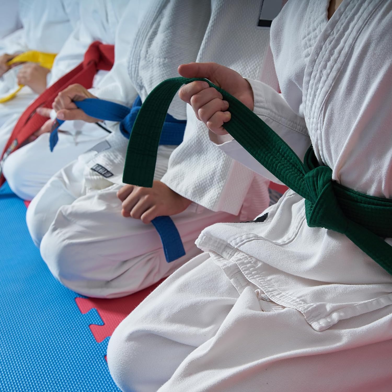 Taekwondo Colored Ranking Belts, Polyester Martial Arts Judo Karate Belt for Coach Teaching Practice Yellow 1.6IN x 7.2FT - Image 4