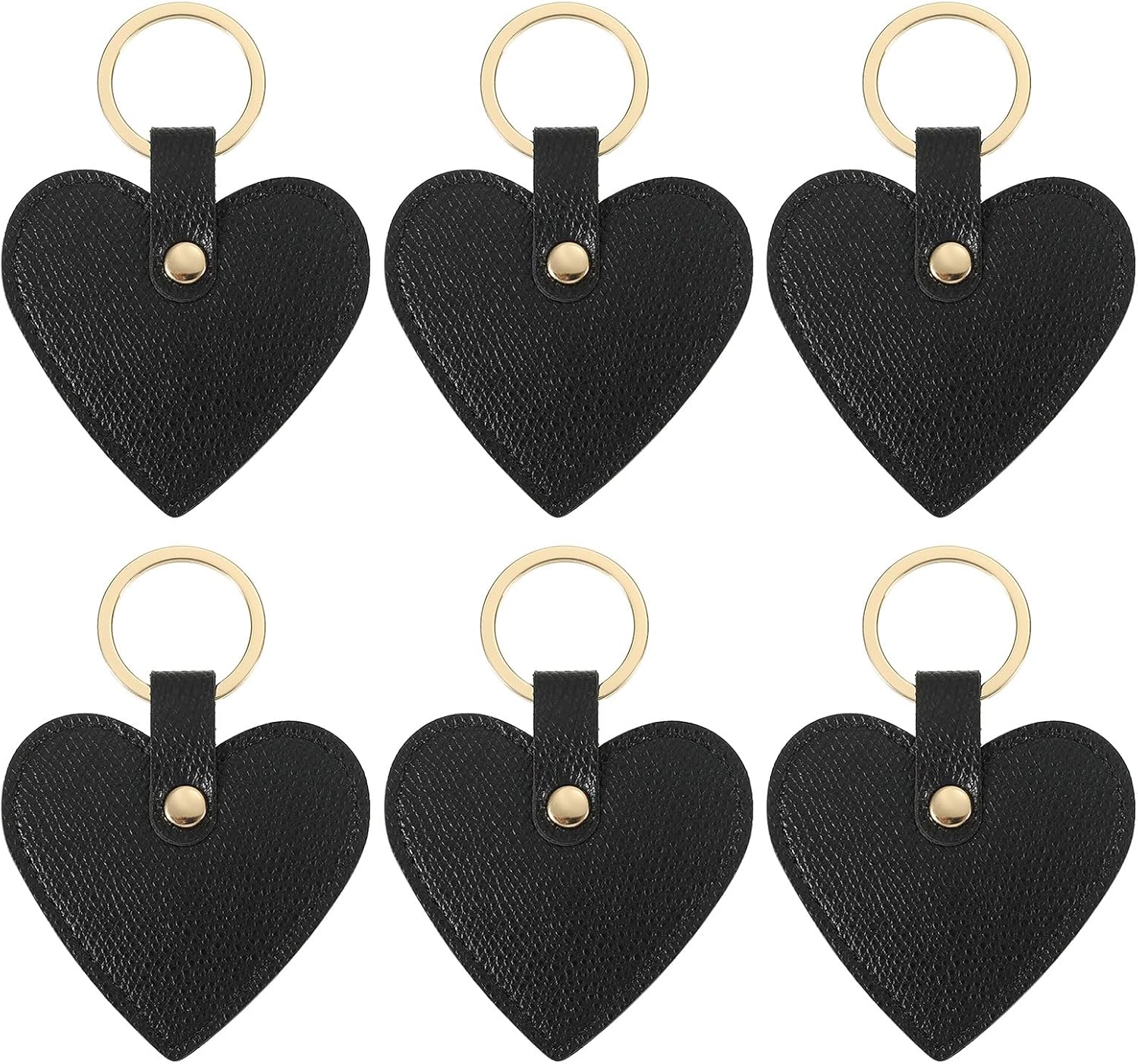 Heart Leather Keychain - Cute Valentine's Day Wedding Party Favors Black - Image 1
