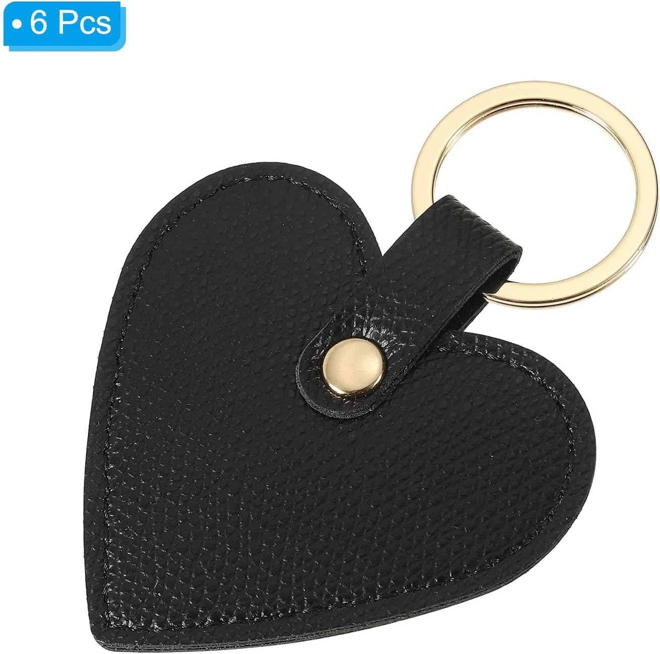 Heart Leather Keychain - Cute Valentine's Day Wedding Party Favors Black - Image 3