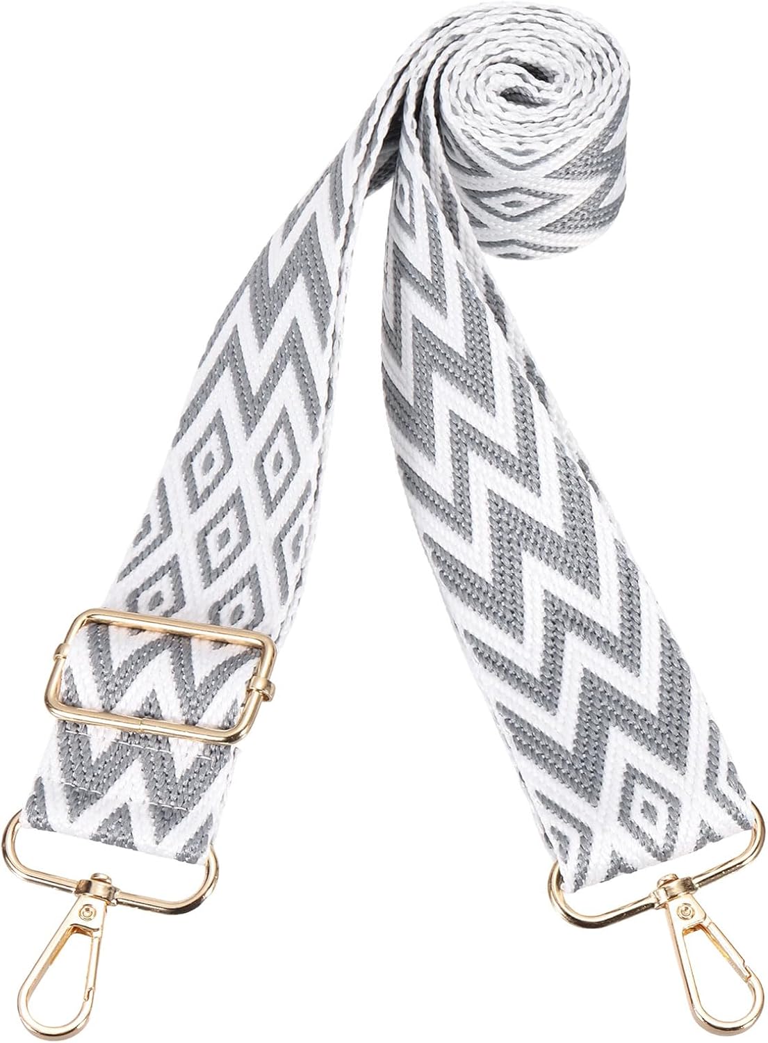 55in Purse Straps Replacement Crossbody, Bag Crossbody Universal Adjustable Canvas Bohemian for Purses Handbags Guitar, Gray - - Image 1