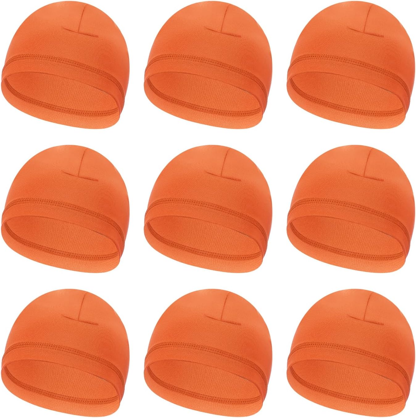 Helmet Liner Skull Cap for Men, Sweat Wicking Hats Stretchy Under Helmets Caps Orange - - Image 1