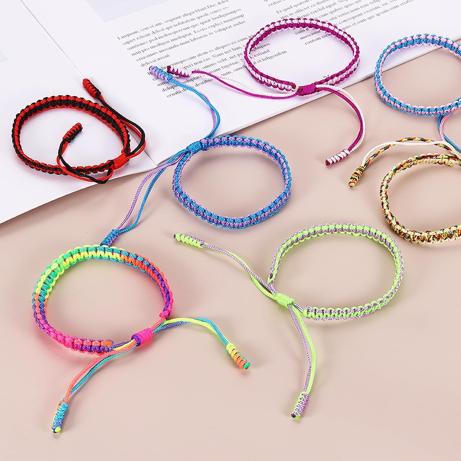2pcs Handmade Braided String Bracelets for Couple, Adjustable Rope Matching Tibetan Lucky Protection Wristbands Lake Blue Green - - Image 4