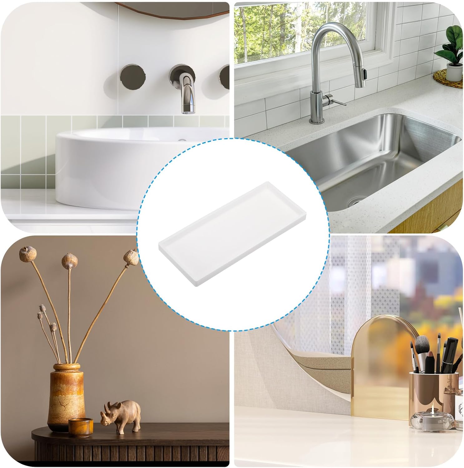 Silicone Bathroom Tray, 12