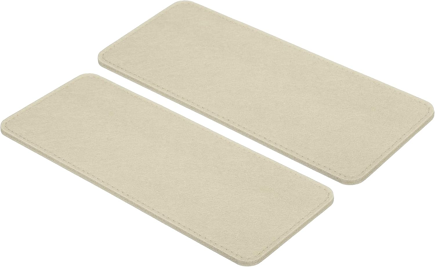 12 x 5 Inch Felt Bag Base Shaper, 2pcs Bottom Pad Organizer Insert Rectangle Liner Board for Purse Handbag Tote Travel Canvas Cosmetic, Beige - - Image 1