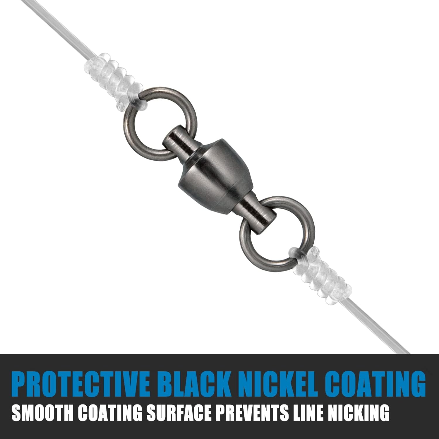 20 Pack Ball Bearing Fishing Swivels, Swivels Tackle Saltwater, Freshwater Stainless Heavy Duty Lure Leader Line Connector #0 - #0-33LB(0.58