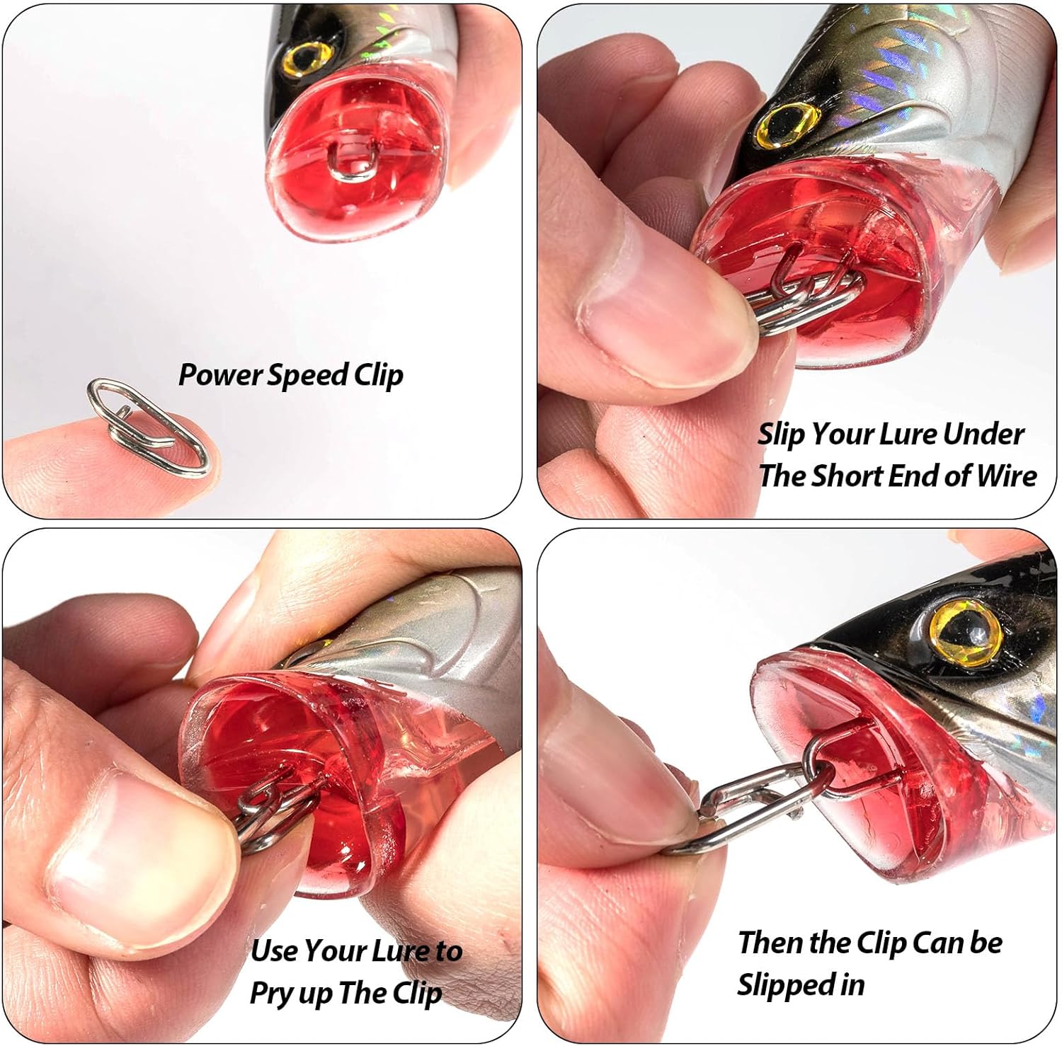 Fishing Speed Clips Power Quick for Lures Change Stainless Steel Lure Snaps Saltwater Freshwater Crankbait Tackle XS-25LB-0.5