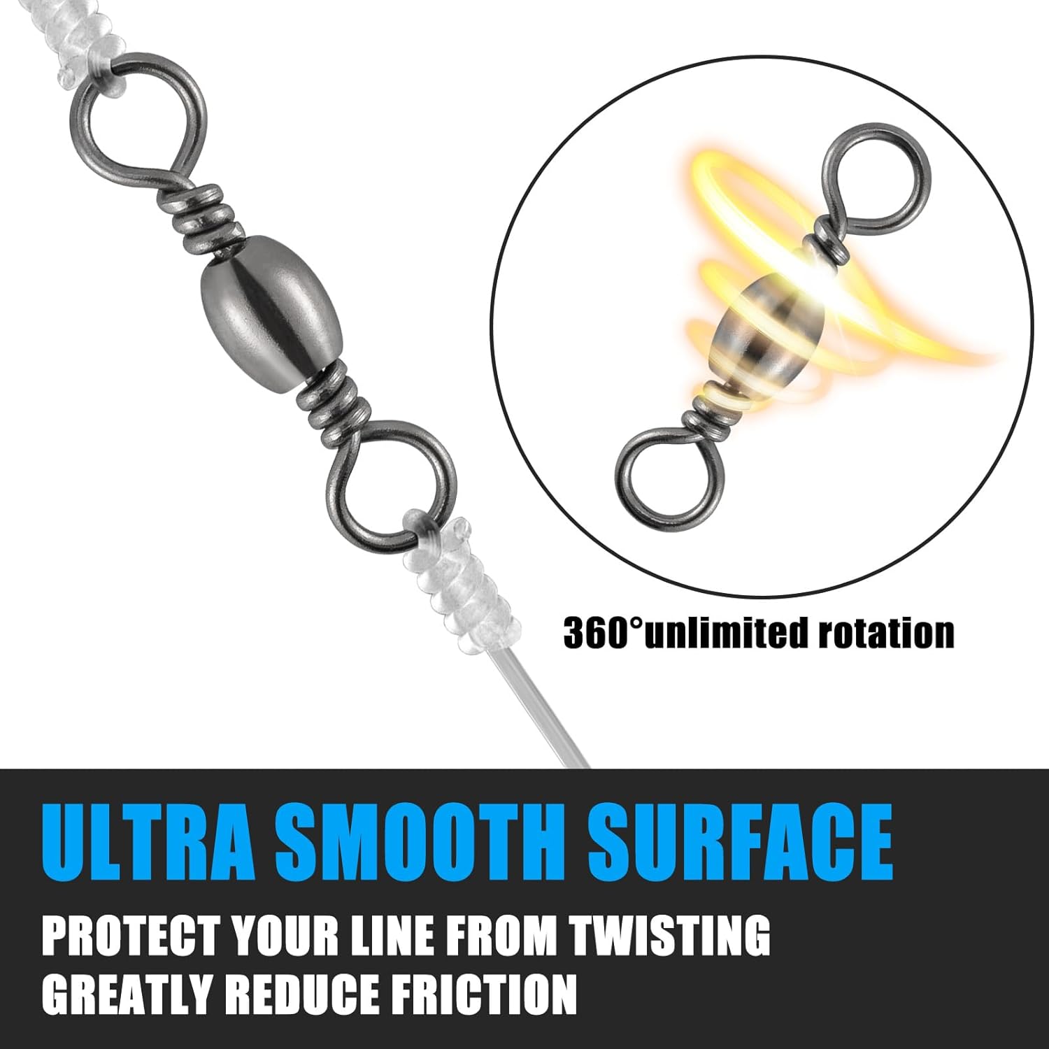 Barrel Swivels Fishing Tackles, for Salwater & Freshwater, Available from #16-#6/0, Leader Line Lure Connector - #16-18LB - Image 4
