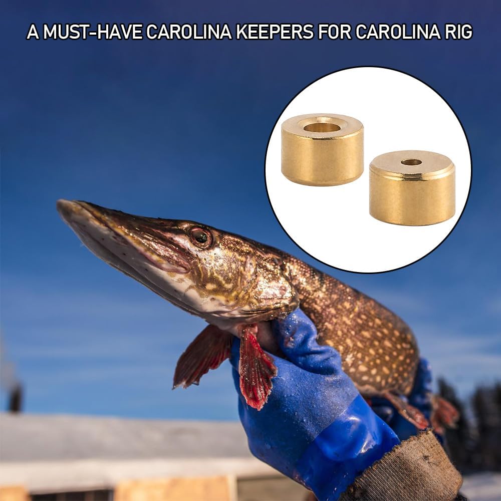 50 Pack Carolina Ticker Keeper Brass Weights Sinkers, Protects Knot & Make Noise, Teaxs Rig Tackle for Freshwater Bass Fishing - - Image 7