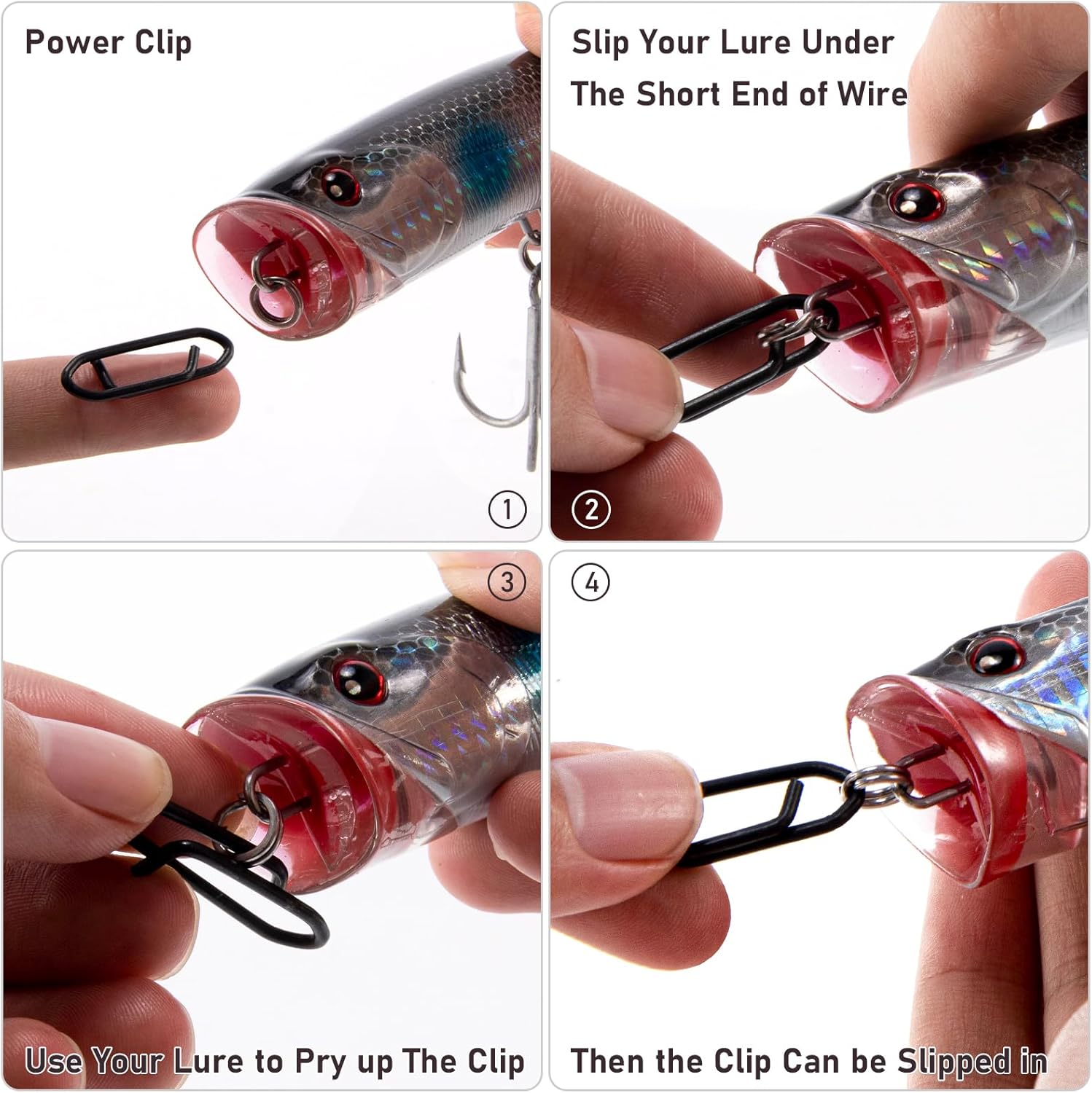 Fishing Power Clips Stealth Stainless Steel Speed Lure Quick Change Snap Connector Saltwater Freshwater Terminal Tackle - XS-25LB-0.5