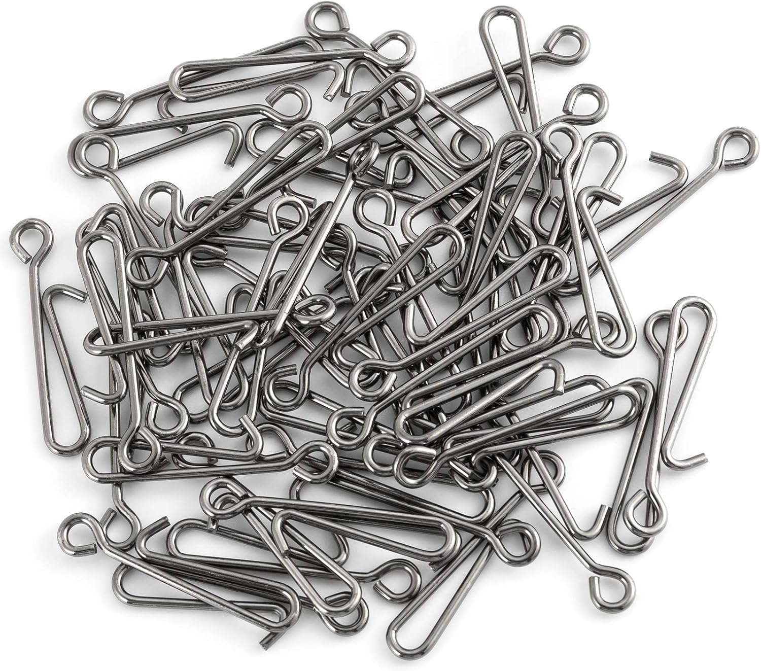 50 Pack Fishing Clips Quick Change Speed Crankbait Snaps Stainless Steel Line Lure Hook Connector Freshwater - #1-22LB-0.55