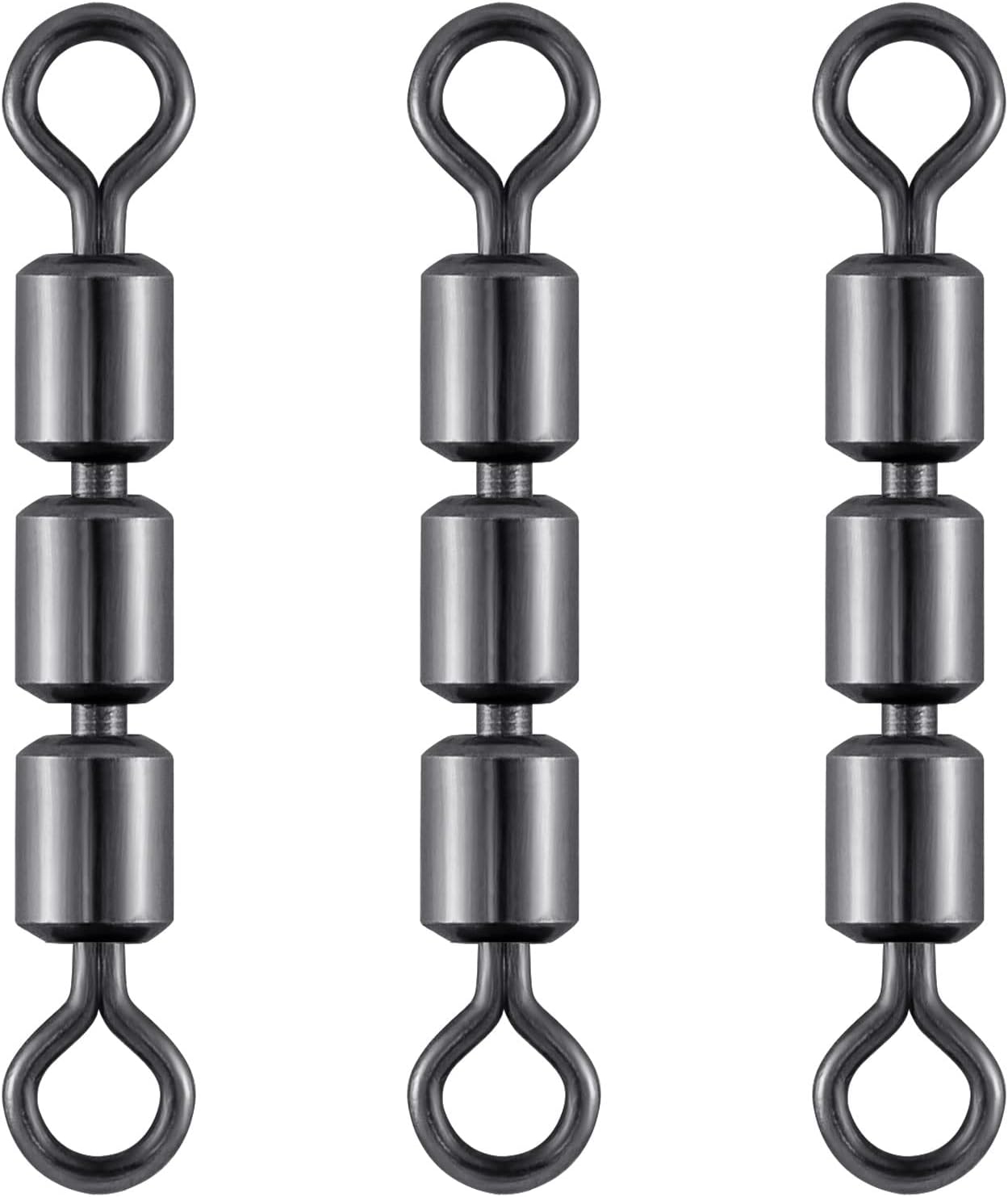 High Speed 3 Roller Swivels, Bead Chain Barrel Swivels Fishing Tackle Trolling Rolling Leader Lure Connector Salmon Walleye Freshwater - #3-84LB - Image 1