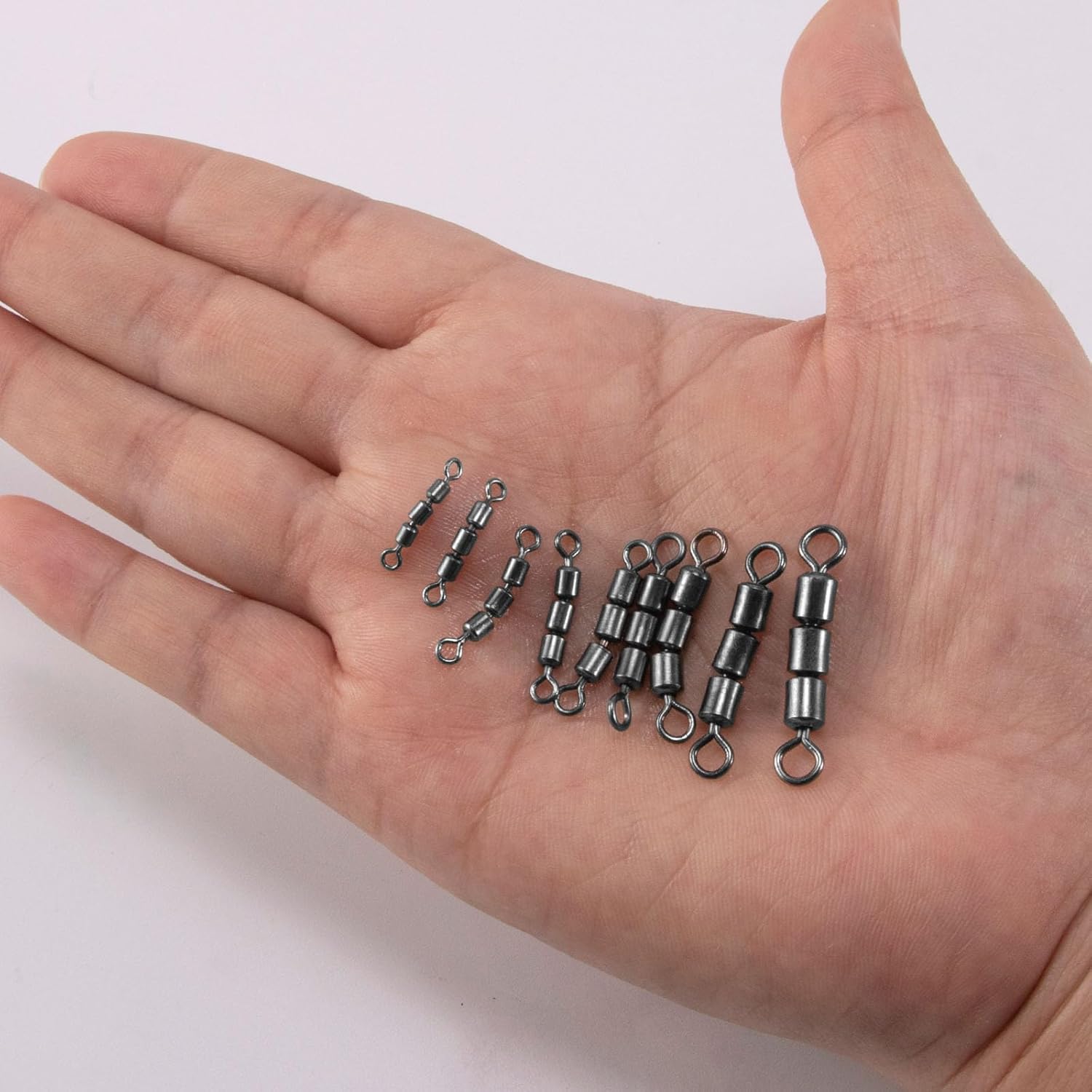 High Speed 3 Roller Swivels, Bead Chain Barrel Swivels Fishing Tackle Trolling Rolling Leader Lure Connector Salmon Walleye Freshwater - #3-84LB - Image 7