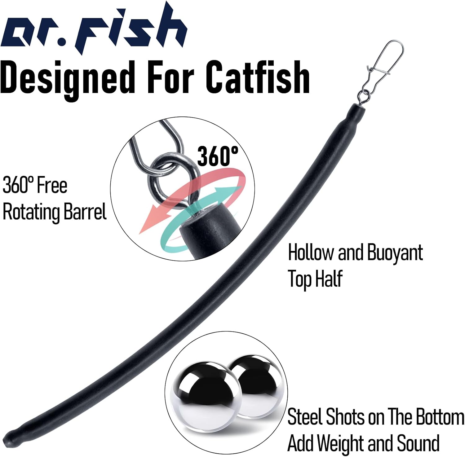 6 Pack Dragging Weights for Catfishing, Drifting Weight Freshwater Fishing Sinkers Bottom Search Slip Stick Trolling Catfish Tackle Gear - 3oz-6 - Image 3