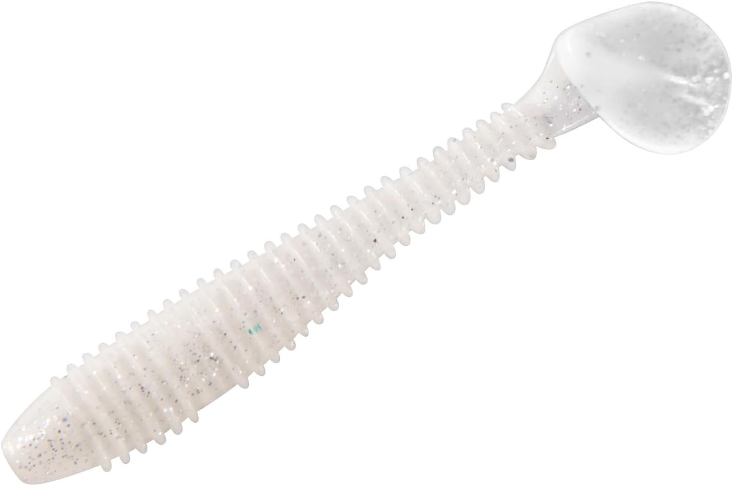 20 Pack Paddle Tail Swimbait Soft Fishing Lure Bass Freshwater Plastic Shad Bait Drop Shot Bluegill Panfish Crappie 1.4''/2''/3'' Pearl White 3'' - Image 1