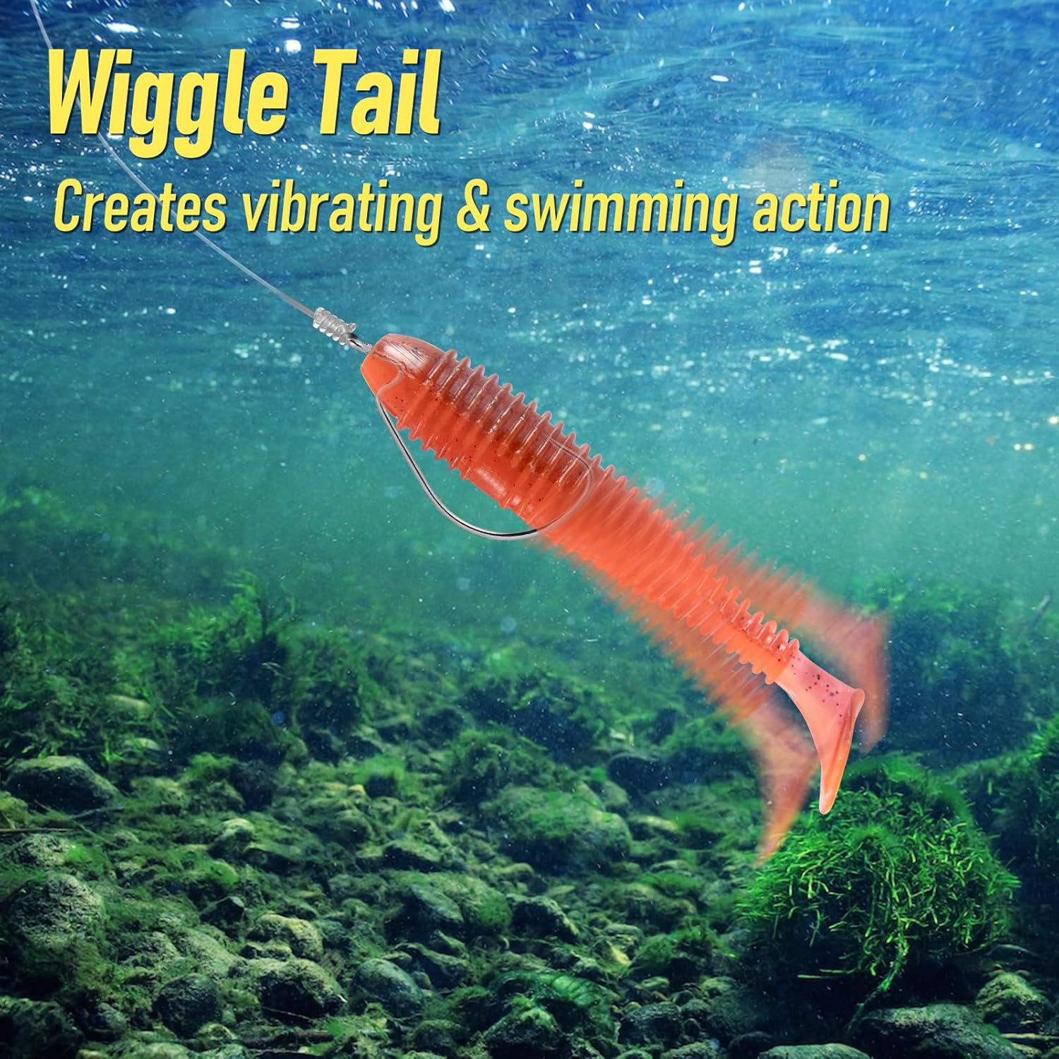 20 Pack Paddle Tail Swimbait Soft Fishing Lure Bass Freshwater Plastic Shad Bait Drop Shot Bluegill Panfish Crappie 1.4''/2''/3'' Pearl White 3'' - Image 5