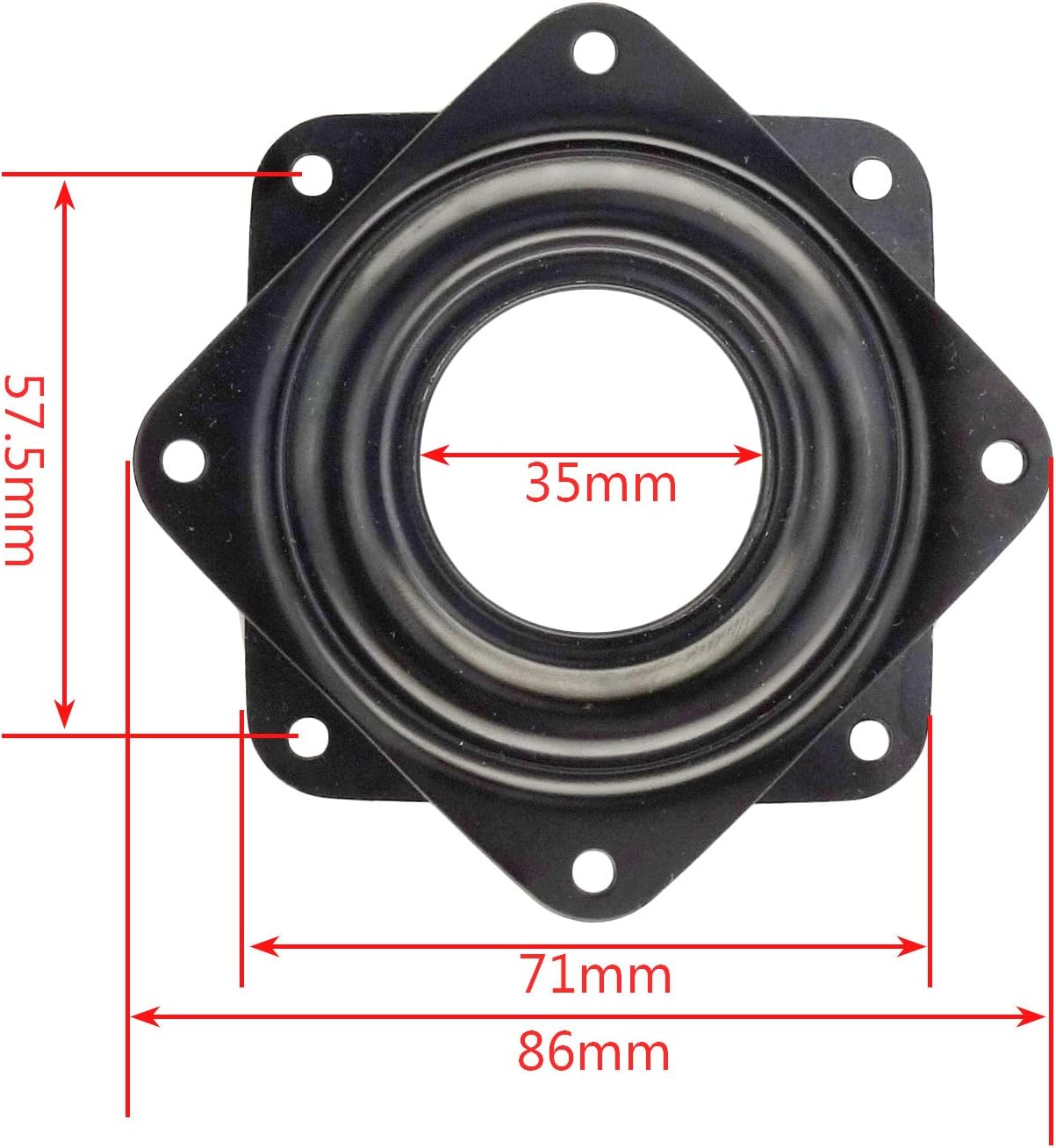 4 Pack 2.8 Inches Lazy Susan Turntable, 5/16 Inch Thick & 100 LB Capacity,Black - Image 3