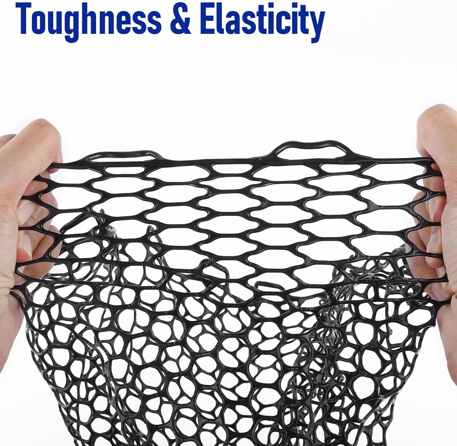Fishing Landing Net Replacement Rubber Without Handle Foldable Mesh Netting for Freshwater Saltwater Black F-59.06'' Girth(21.65'' Dia, 19.7*5