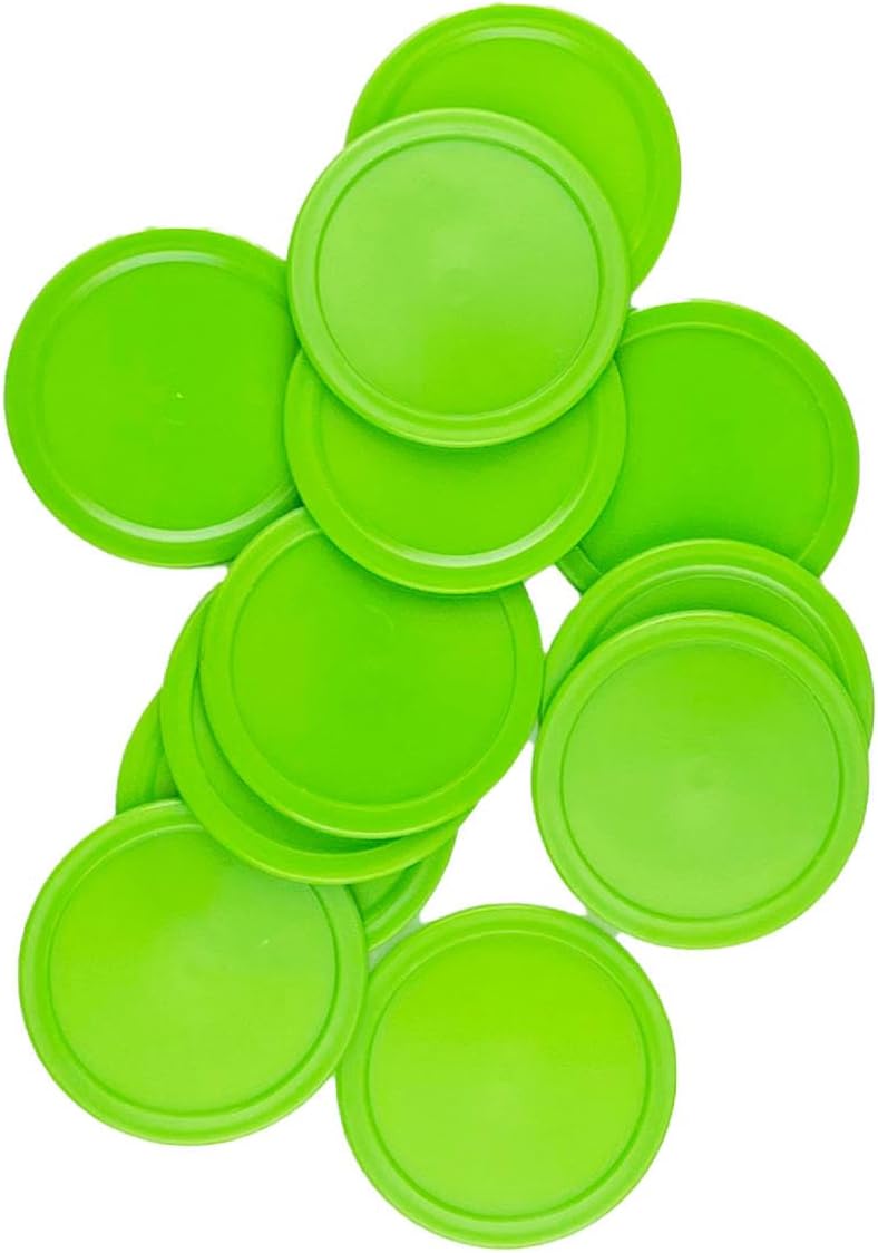 12 Pack 2.5 Inch Air Hockey Pucks for Small Size Table Green 64x4 mm - Image 2