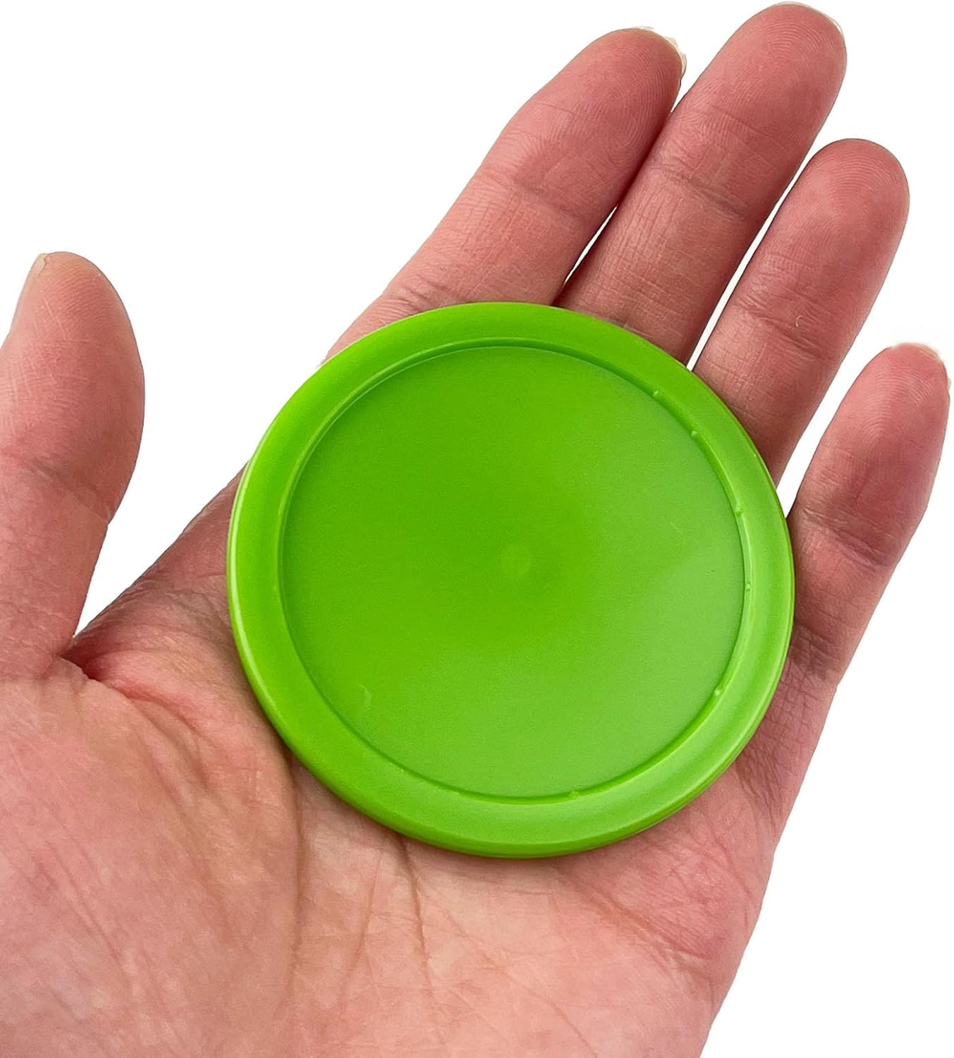 12 Pack 2.5 Inch Air Hockey Pucks for Small Size Table Green 64x4 mm - Image 3
