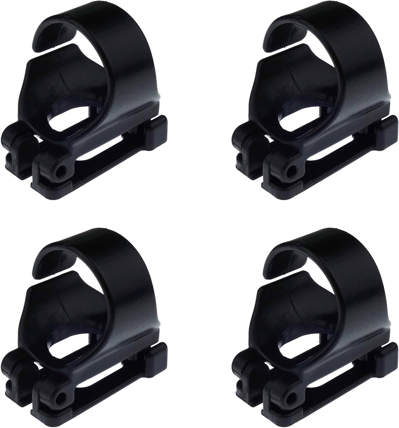 4 Pack Scuba Dive Universal Plastic Clip Snorkel Keeper Tube Holder, Black - Image 1