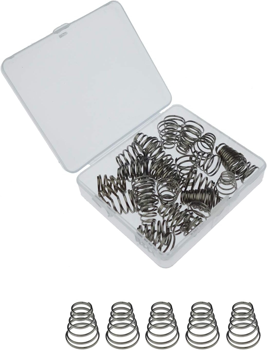30 Pack 304 Stainless Steel Universal Quick Release Bike Wheel Skewer Springs with Storage Box - Image 1